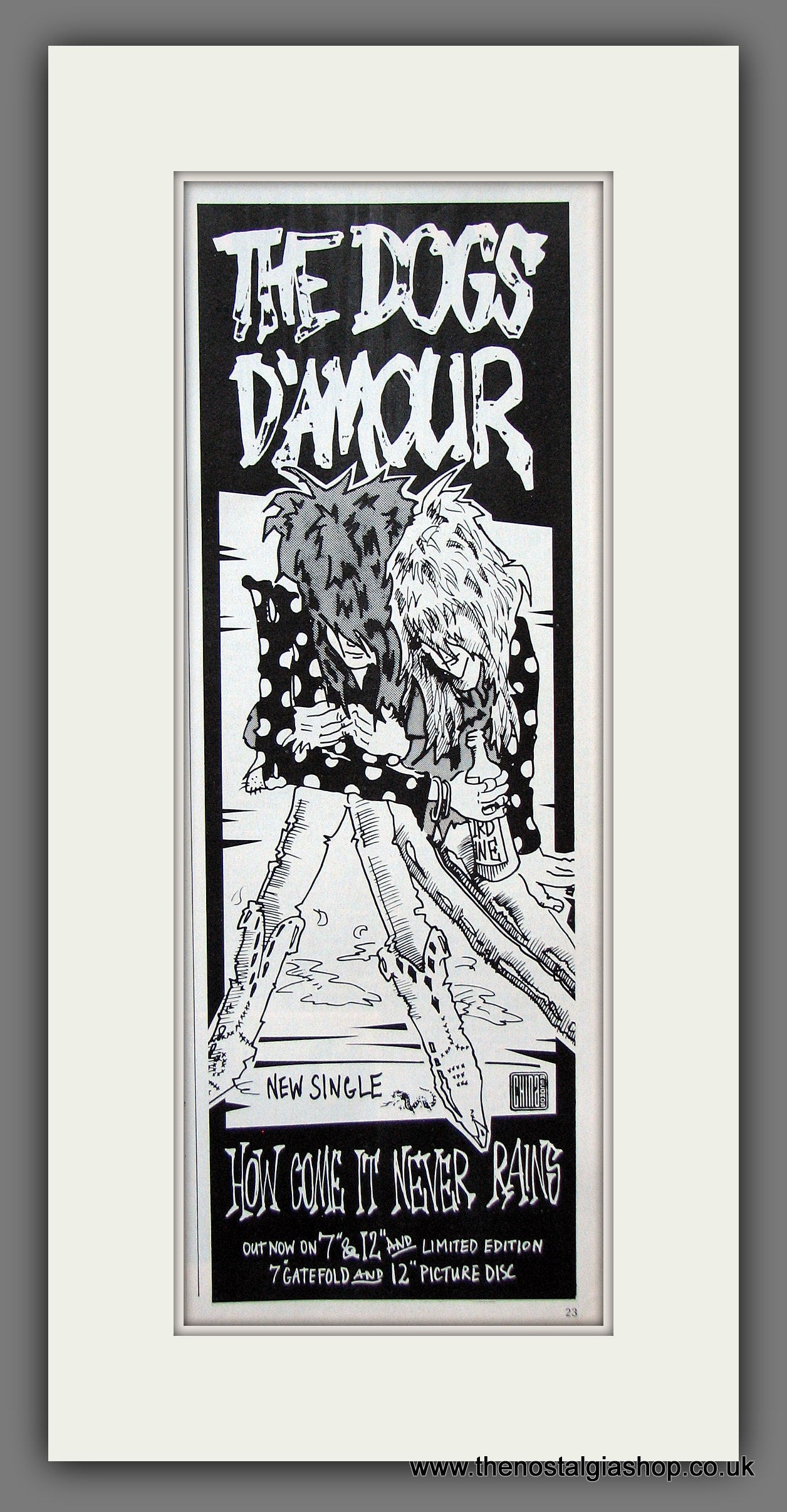 Dogs Damour. How Come It Never Rains. Original Advert 1989 (ref 