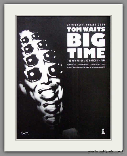 Tom Waits, Big Time. 1988 Original Advert (ref AD52886)