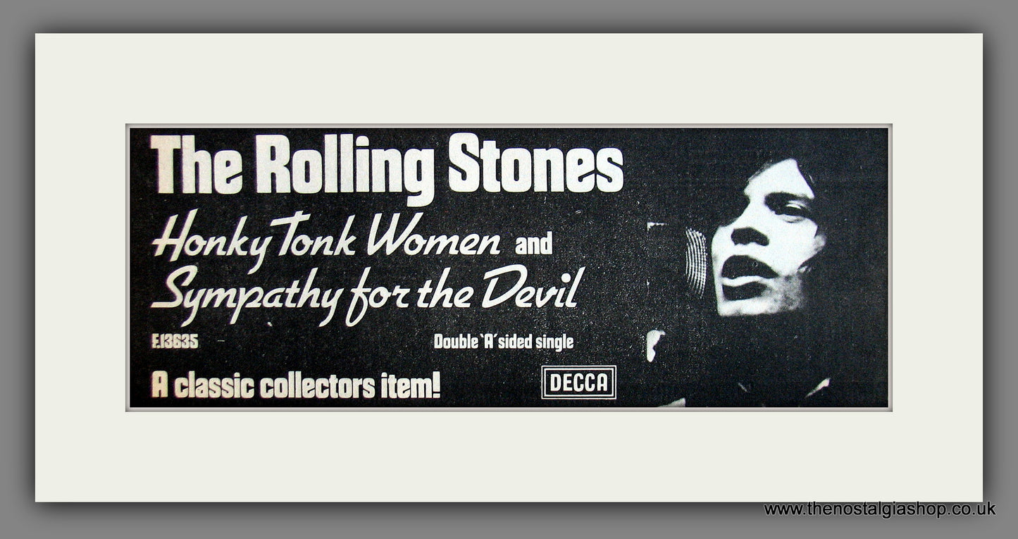 Rolling Stones. Honky Tonk Woman. Original Advert 1976 (ref AD400039)