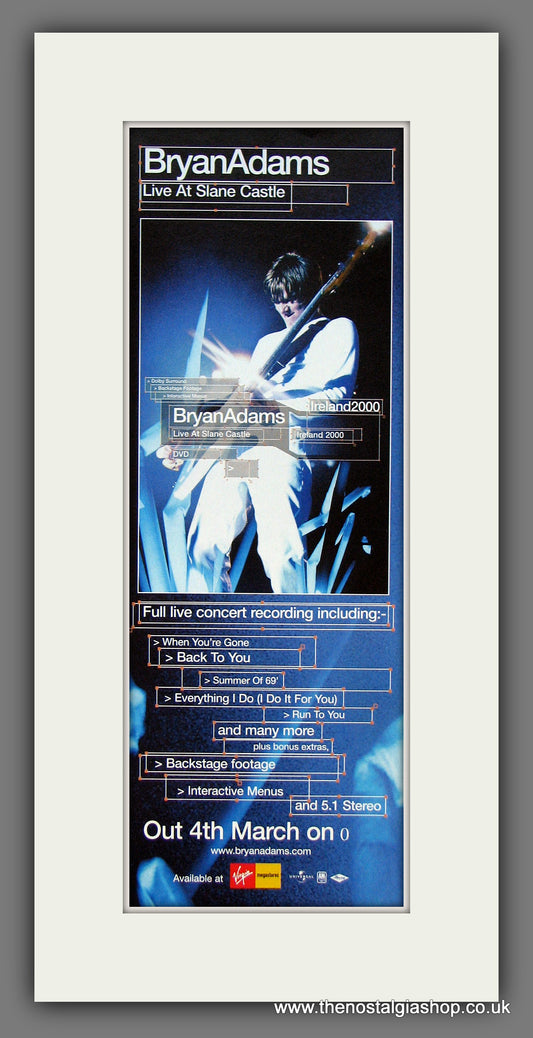 Bryan Adams. Live At Slane Castle. Original Advert 2002 (ref AD400056)