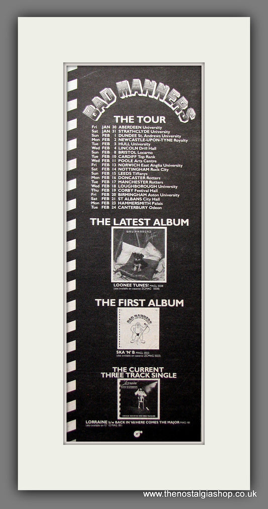 Bad Manners. UK Tour. Original Advert 1981 (ref AD200163)