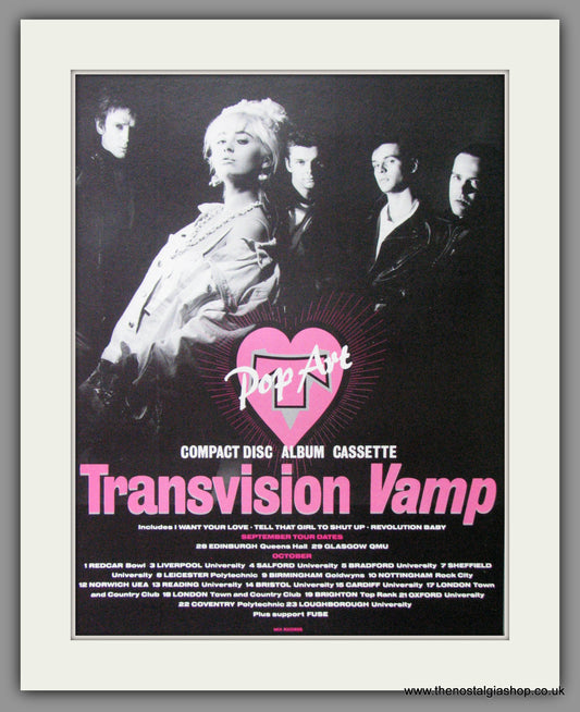 Transvision Vamp, Pop Art. 1988 Original Advert (ref AD53131)
