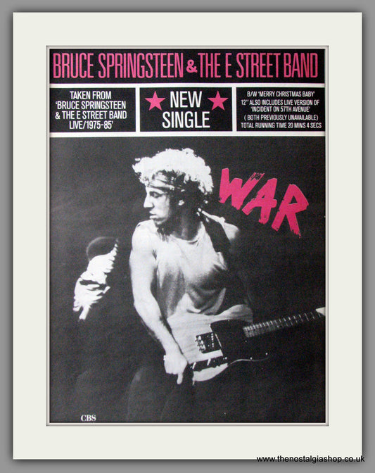 Bruce Springsteen WAR. Original Vintage Advert 1986 (ref AD11313)