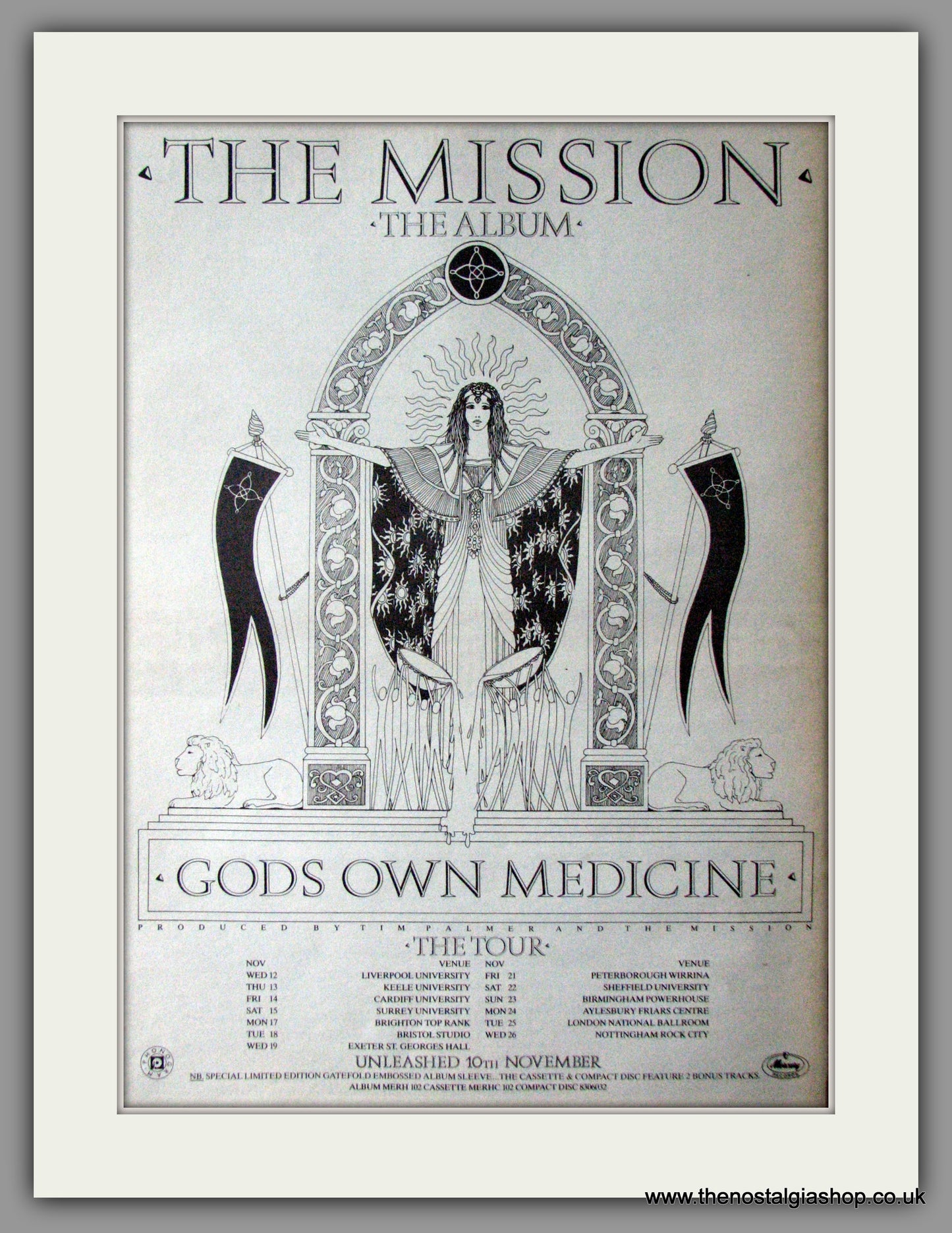 Mission (The) Gods Own Medicine. Original Vintage Advert 1986 (ref AD11311)