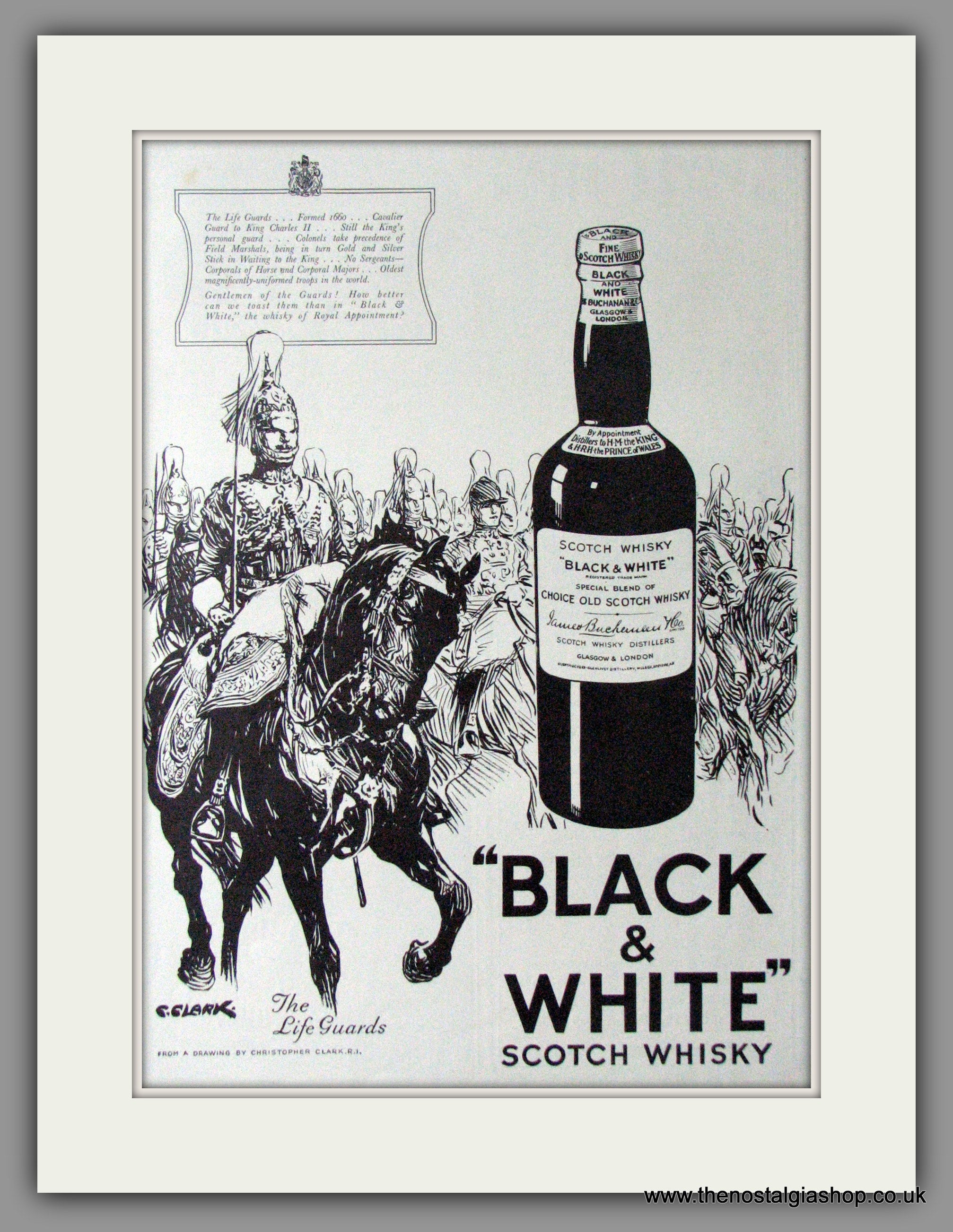 Black & White Scotch Whisky. Original Advert 1937 (ref AD11425