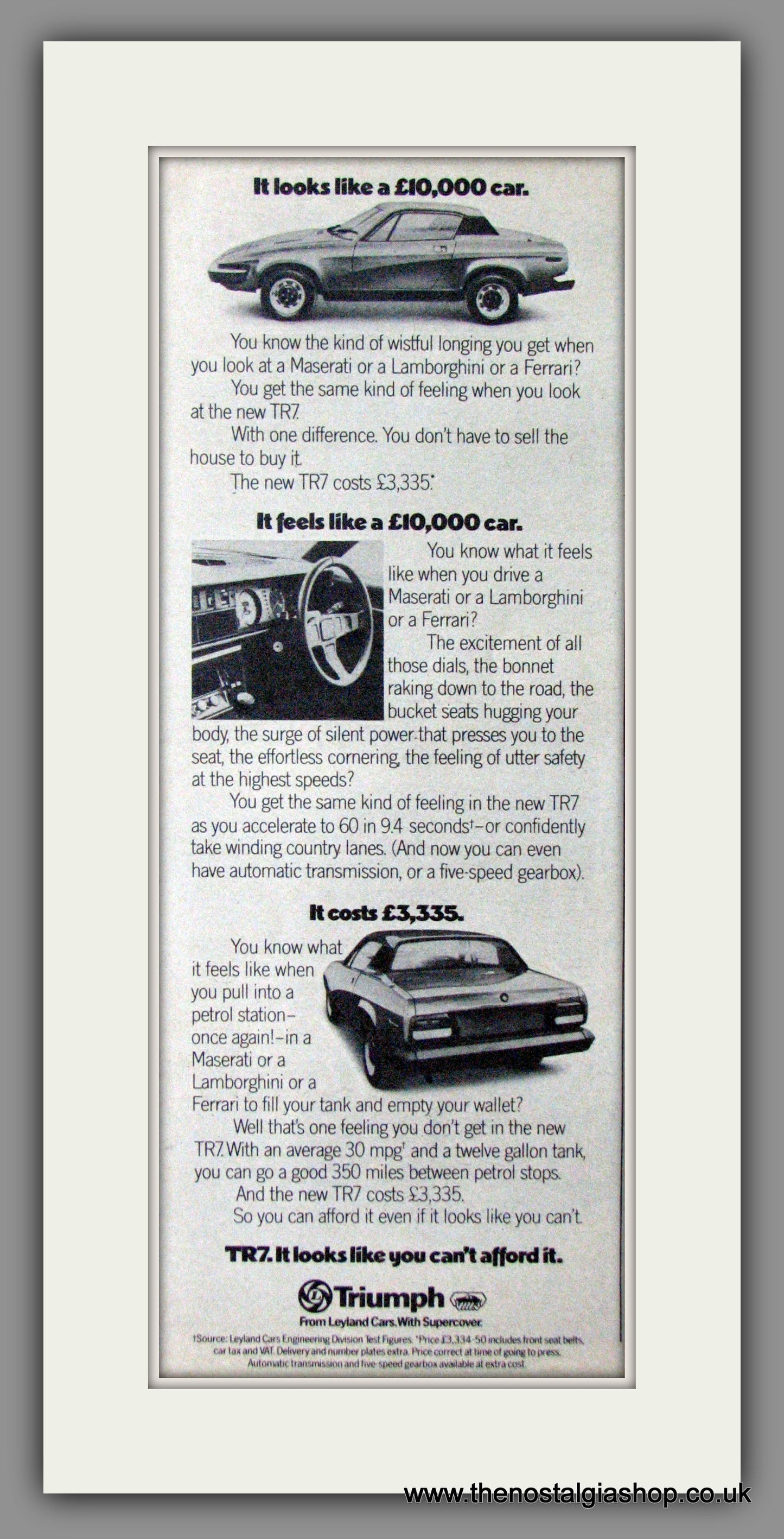 Triumph TR7. Original Advert 1976 (ref AD55896)