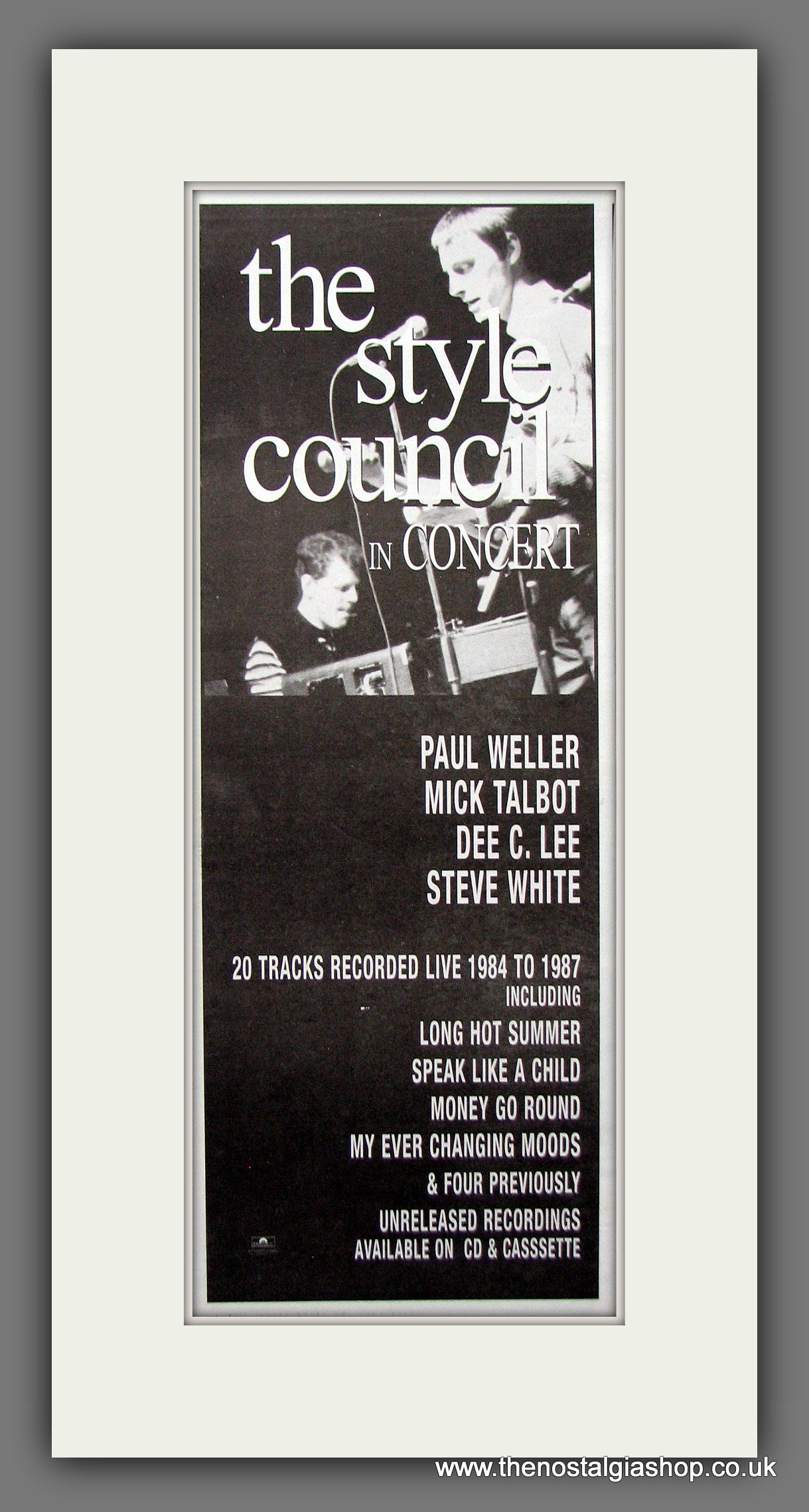 Style Council In Concert. Original Advert 1998 (ref AD200260 