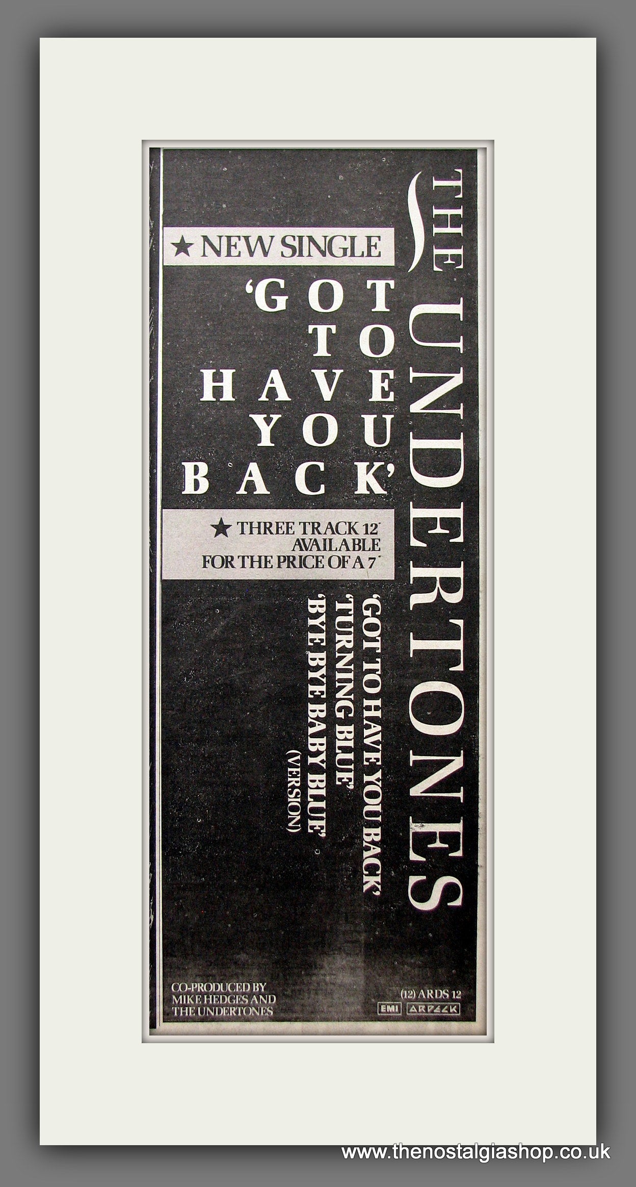 Undertones (The) Got To Have You Back. Original Advert 1983 (ref AD200265)
