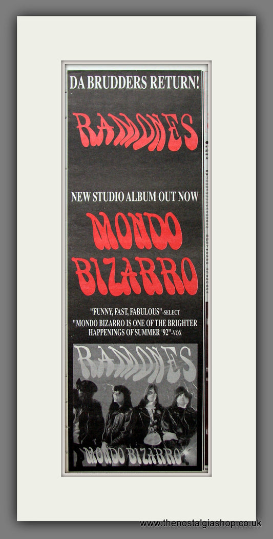 Ramones (The) Mondo Bizarro. Original Advert 1992 (ref AD200282)