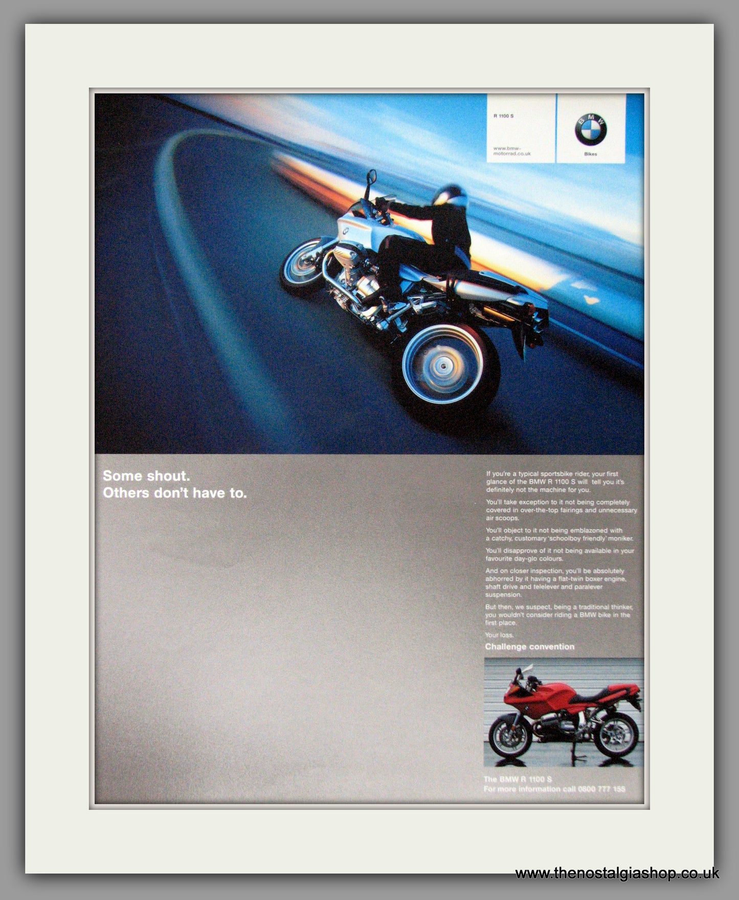 BMW R 1100 S Motorcycle. 2006 Original Advert (ref AD51540)
