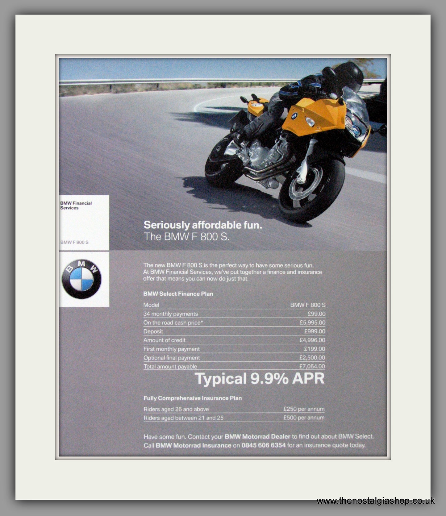 BMW F 800 S Motorcycle. 2006 Original Advert (ref AD51541)