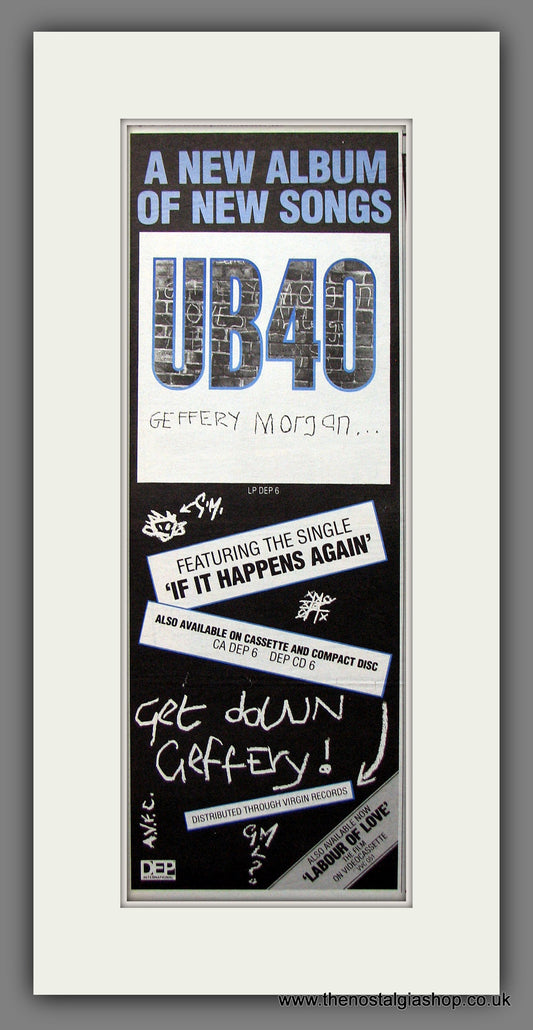 UB40 Geffery Morgan. Original Advert 1984 (ref AD200290)