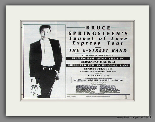 Bruce Springsteen Tunnel Of Love. Original Vintage Advert 1988 (ref AD56413)