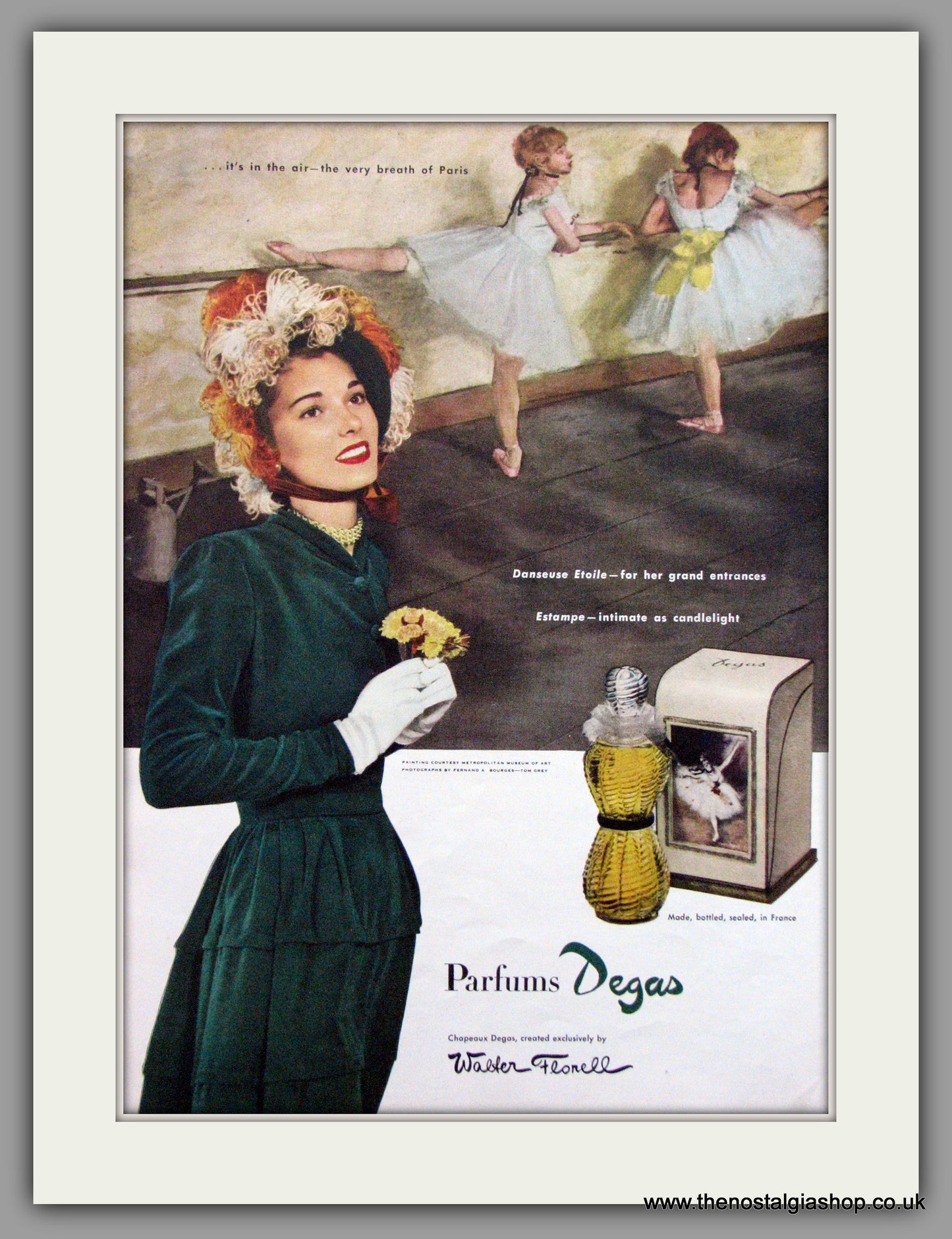 Degas by Walter Florell. Paris Perfume. Original Advert 1947 (ref AD51696)