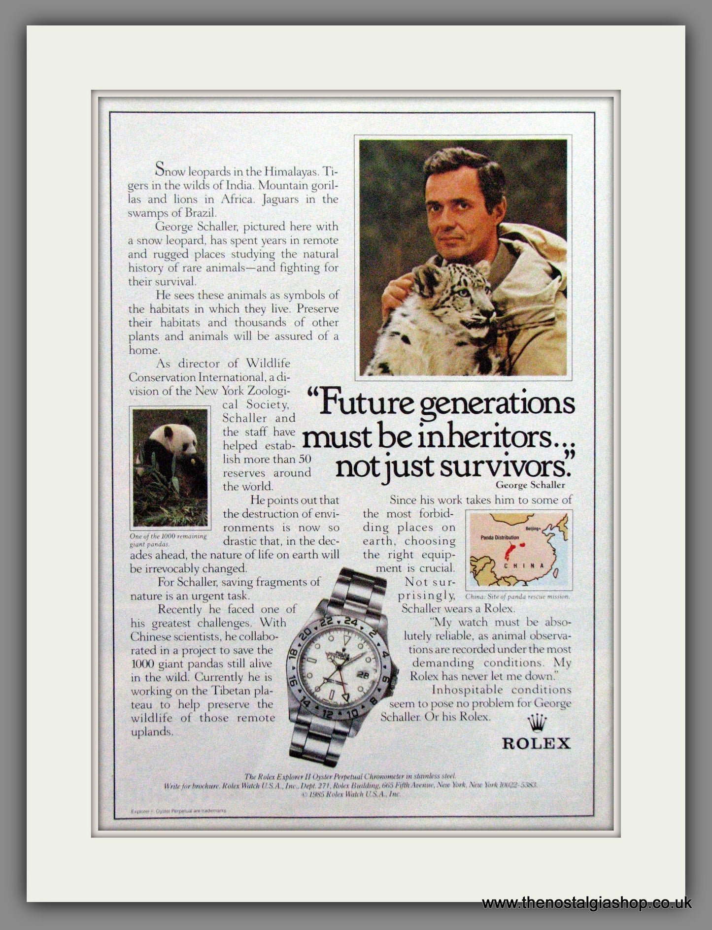 Rolex Explorer II Oyster Perpetual Chronometer Original Advert 1987 (ref AD51705)