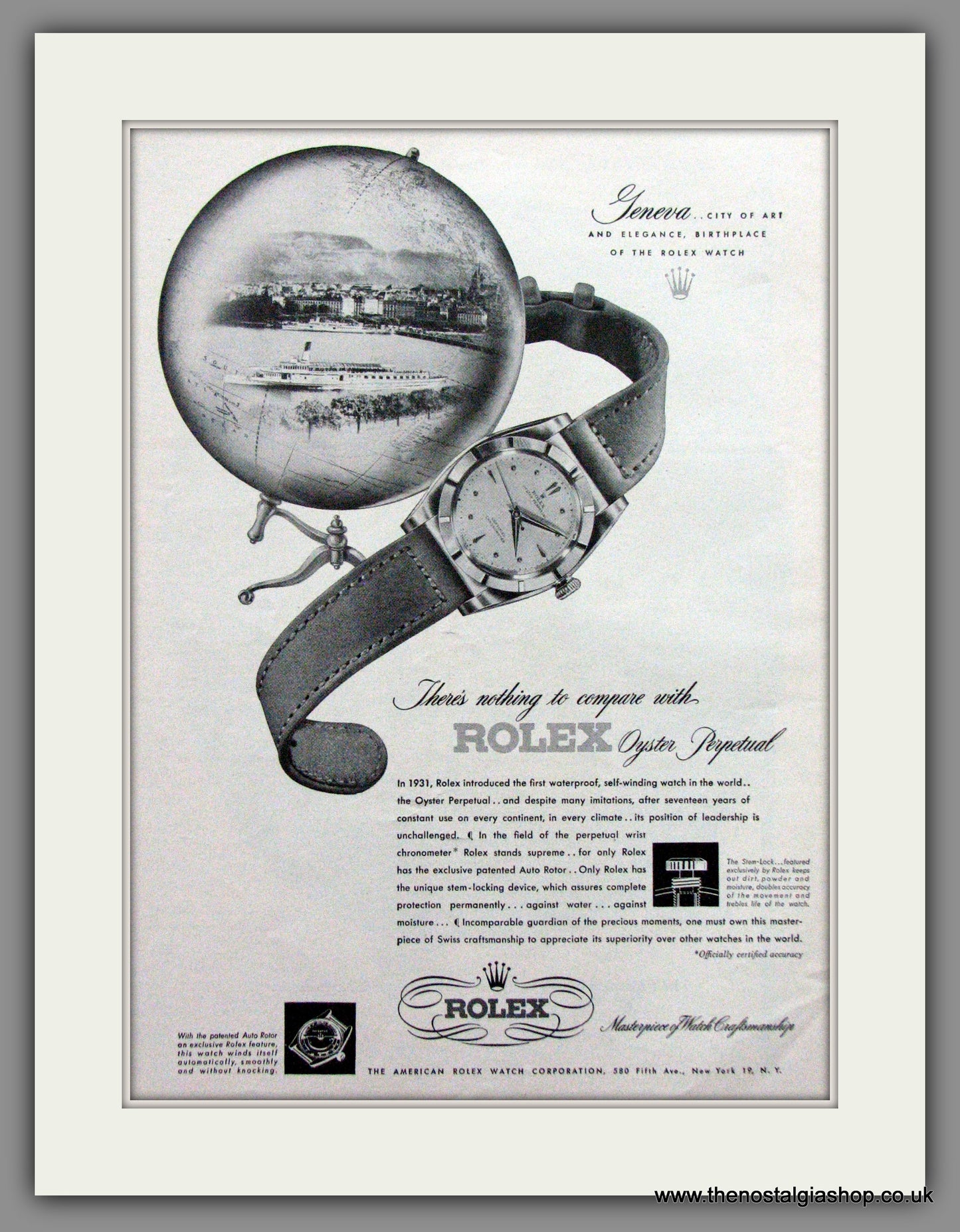 Rolex Oyster Perpetual. Original Advert 1948 (ref AD51708)