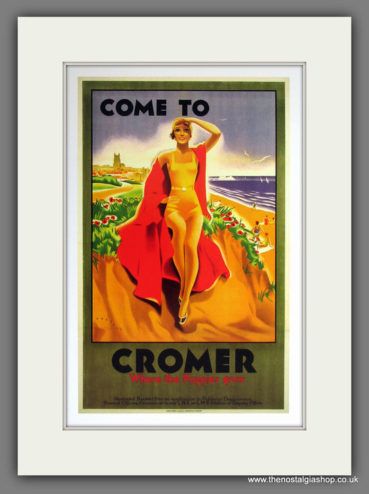 Cromer. Railway Travel Advert. (Reproduction). Mounted Print.