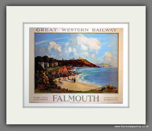 Falmouth. GWR. Railway Travel Advert. (Reproduction). Mounted Print.