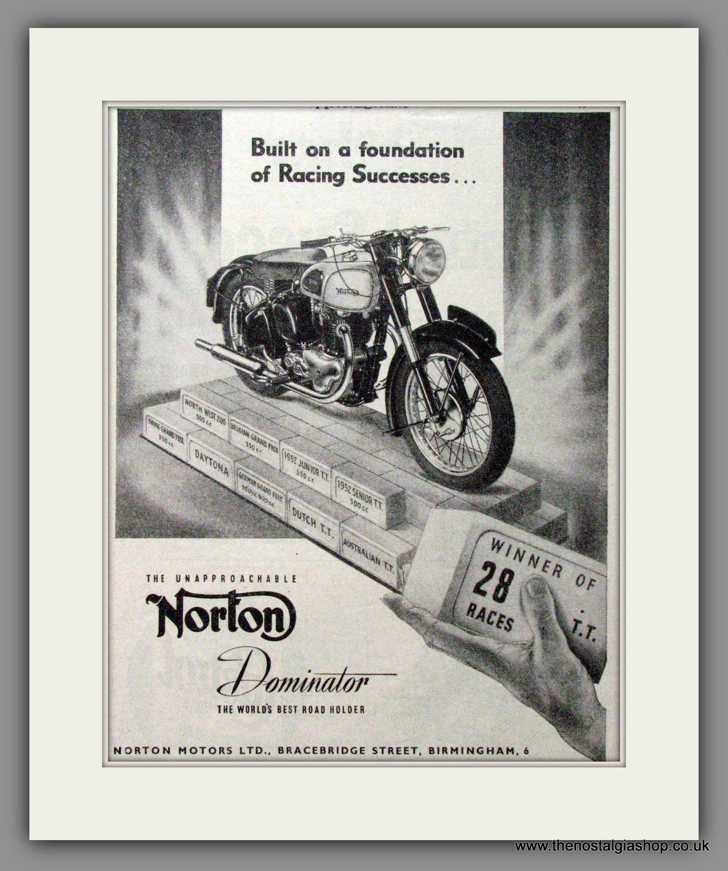 Norton Dominator. Original Advert 1952 (ref AD51913)