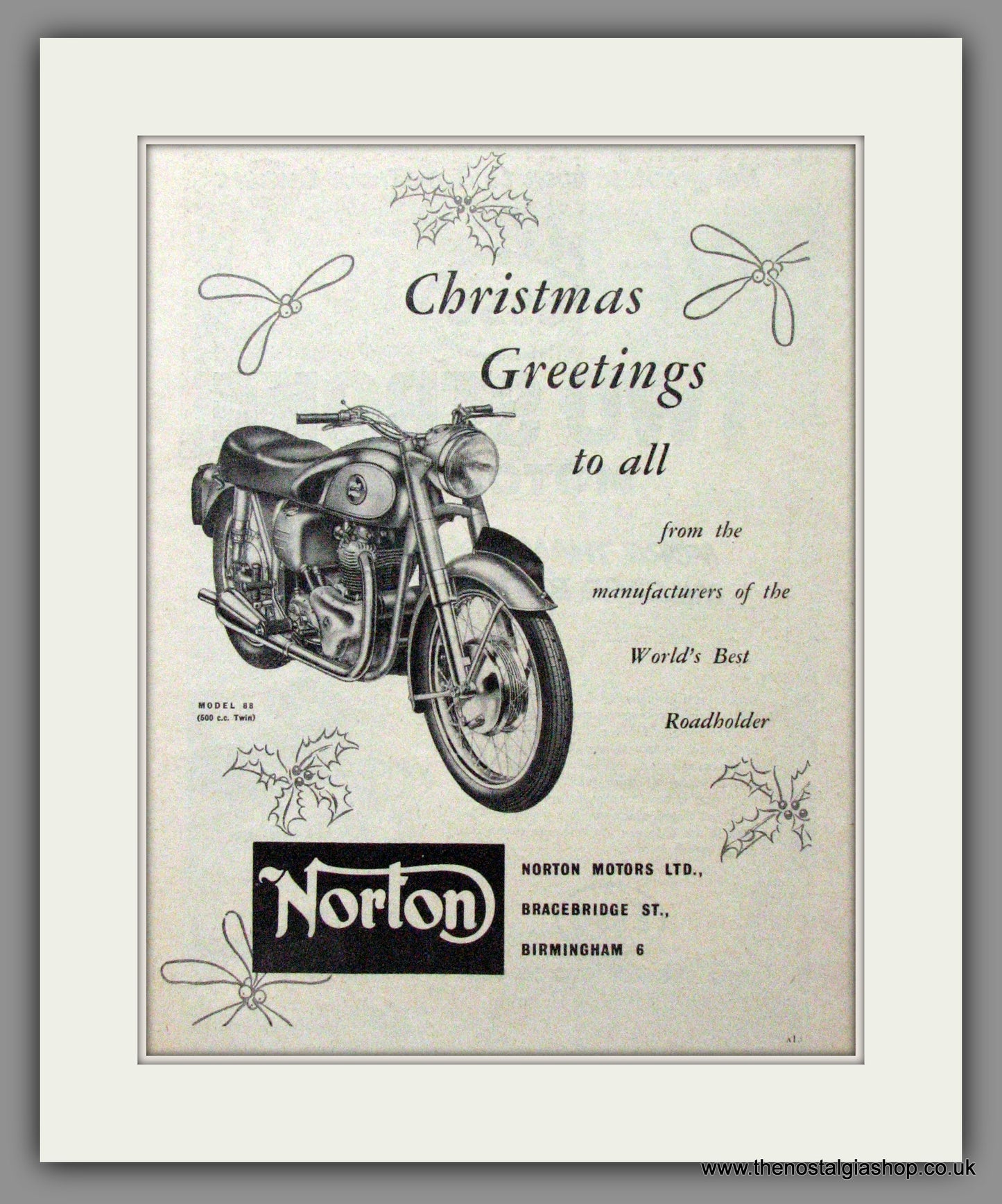 Norton Model 88 500cc Twin. Original Advert 1955 (ref AD51920)
