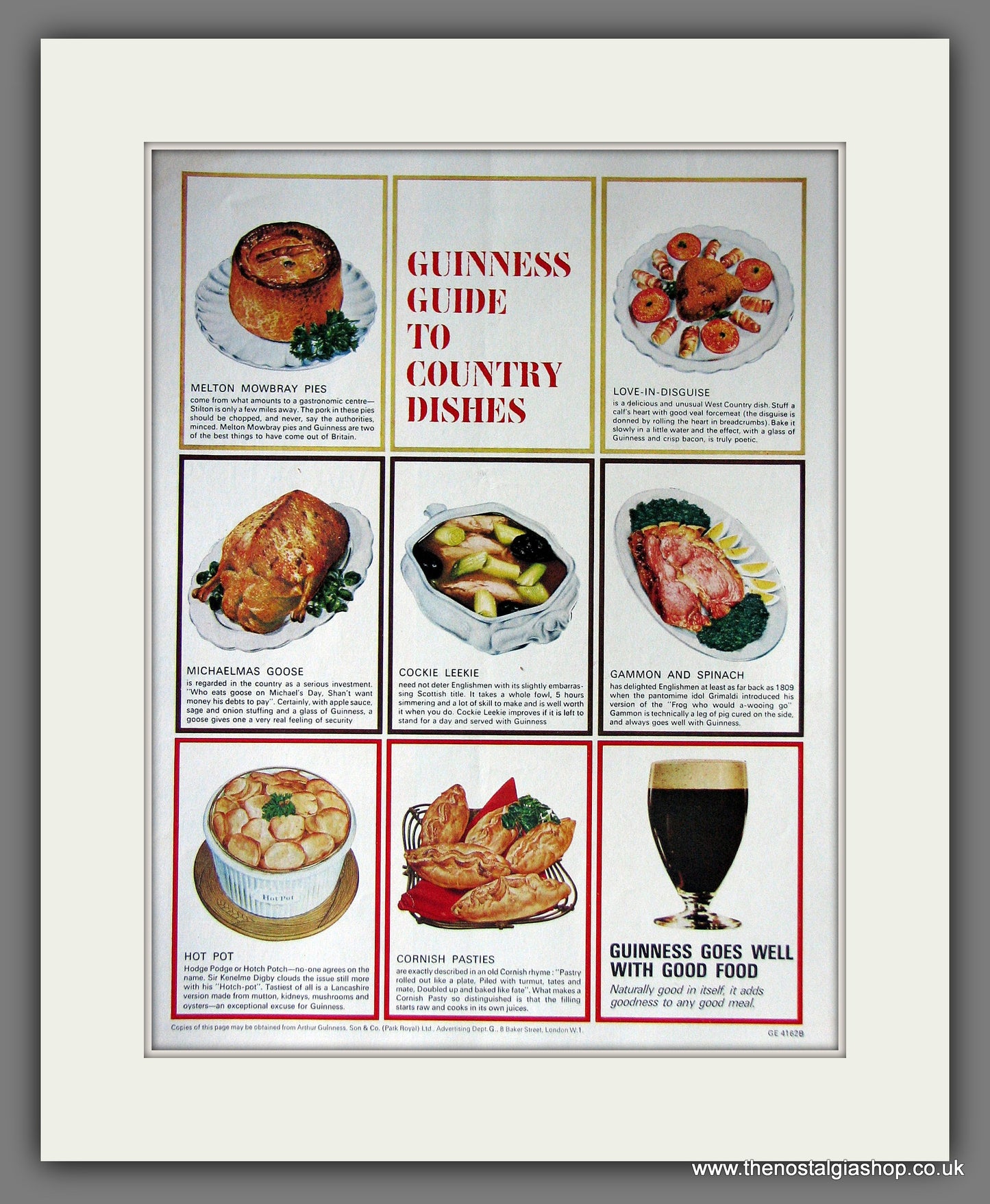 Guinness Guide To Country Dishes. 1966 Original Advert (ref AD56325)