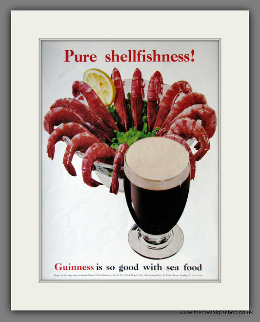 Guinness with Sea Food. 1959 Original Advert  (ref AD56339)