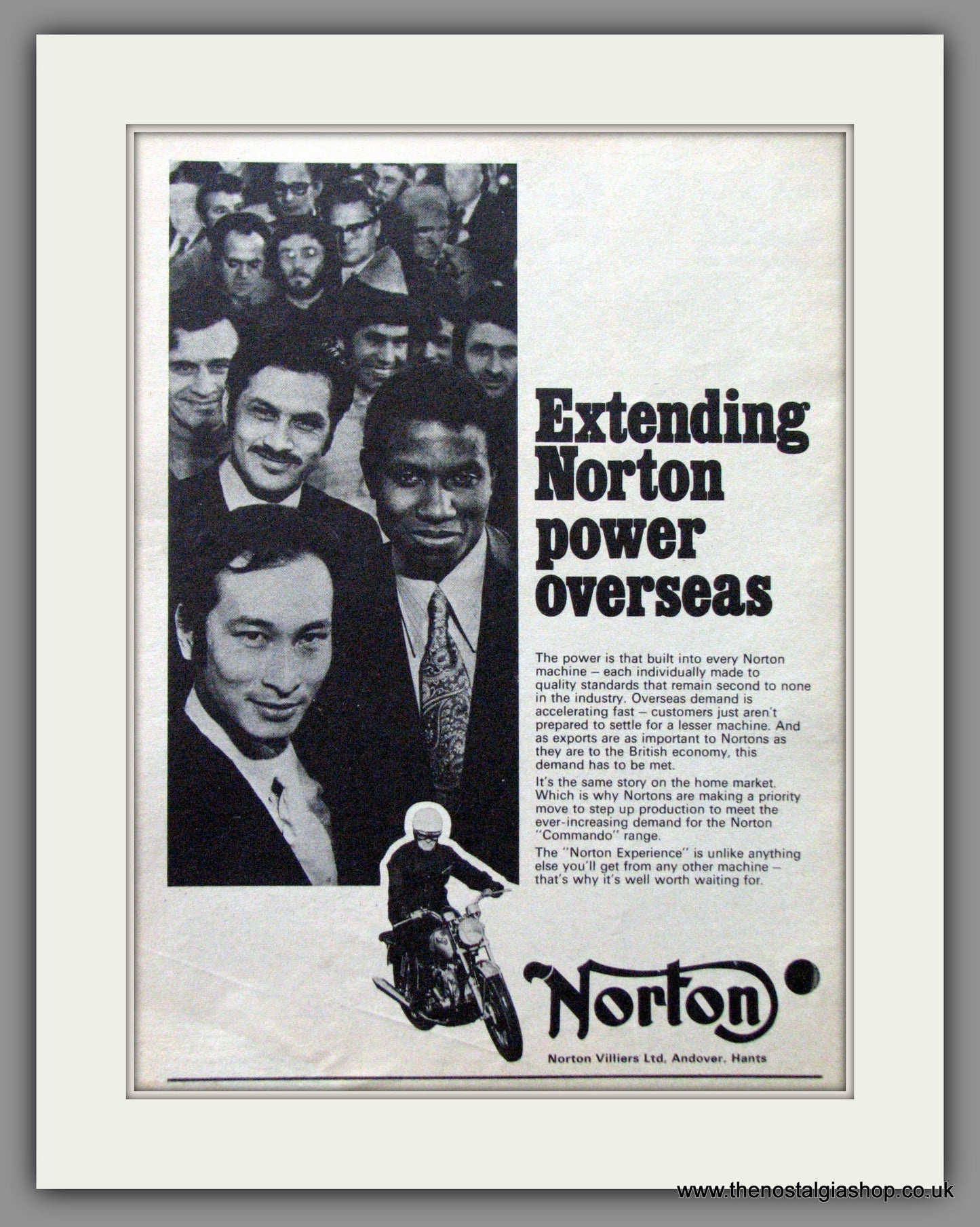 Norton Expanding Overseas. Original Advert 1971 (ref AD51950)