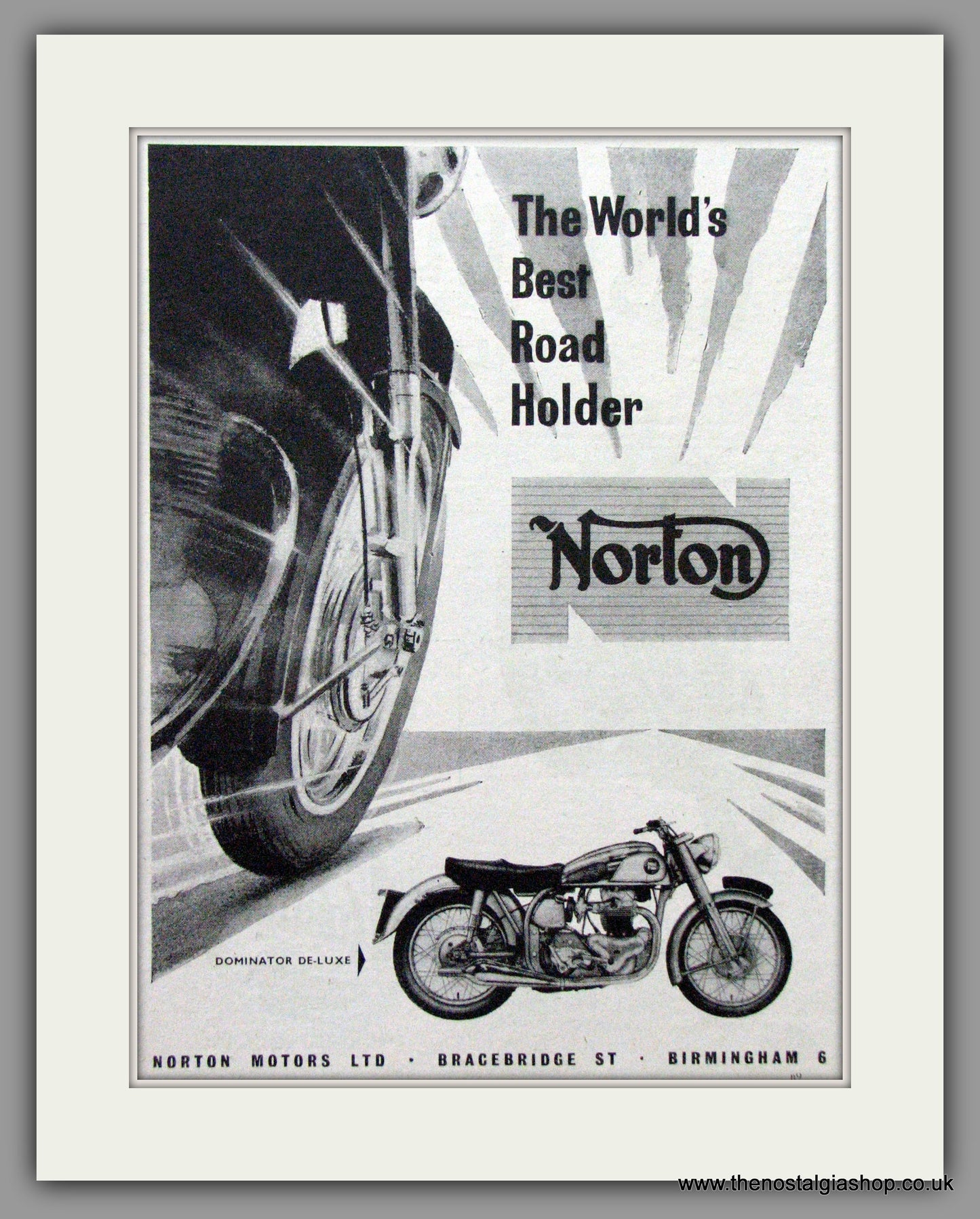 Norton Dominator De-Luxe. Original Advert 1955 (ref AD51951)