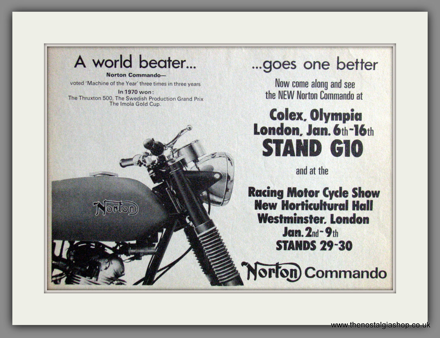 Norton Commando. Original Advert 1971 (ref AD51956)