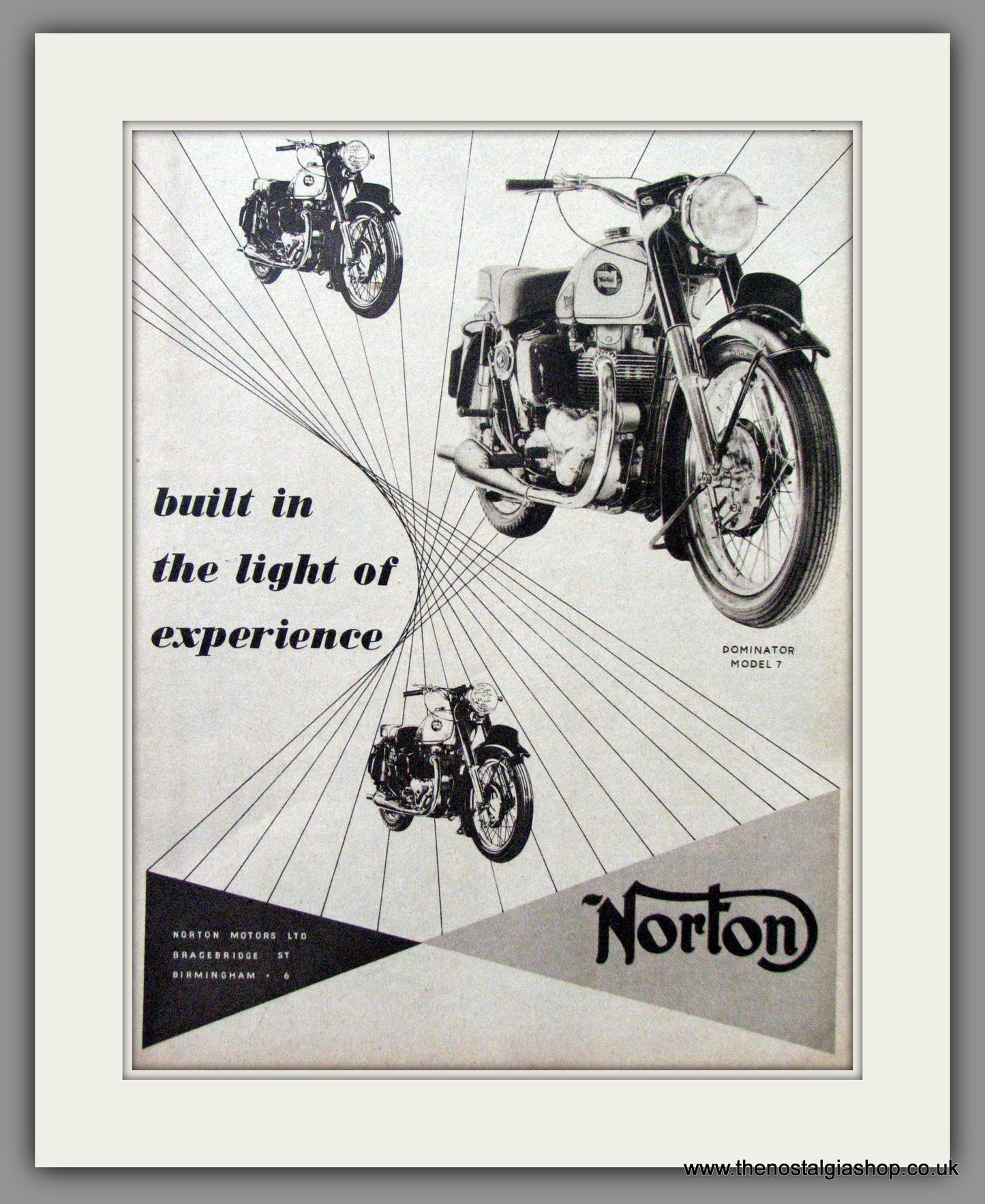 Norton Dominator Model 7. Original Advert 1955 (ref AD51969)