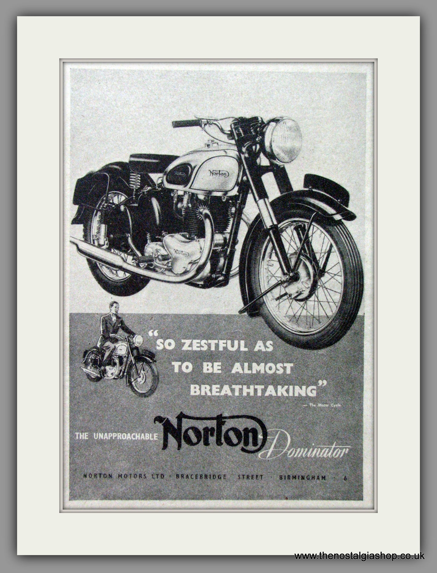 Norton Dominator. Original Advert 1952 (ref AD51976)