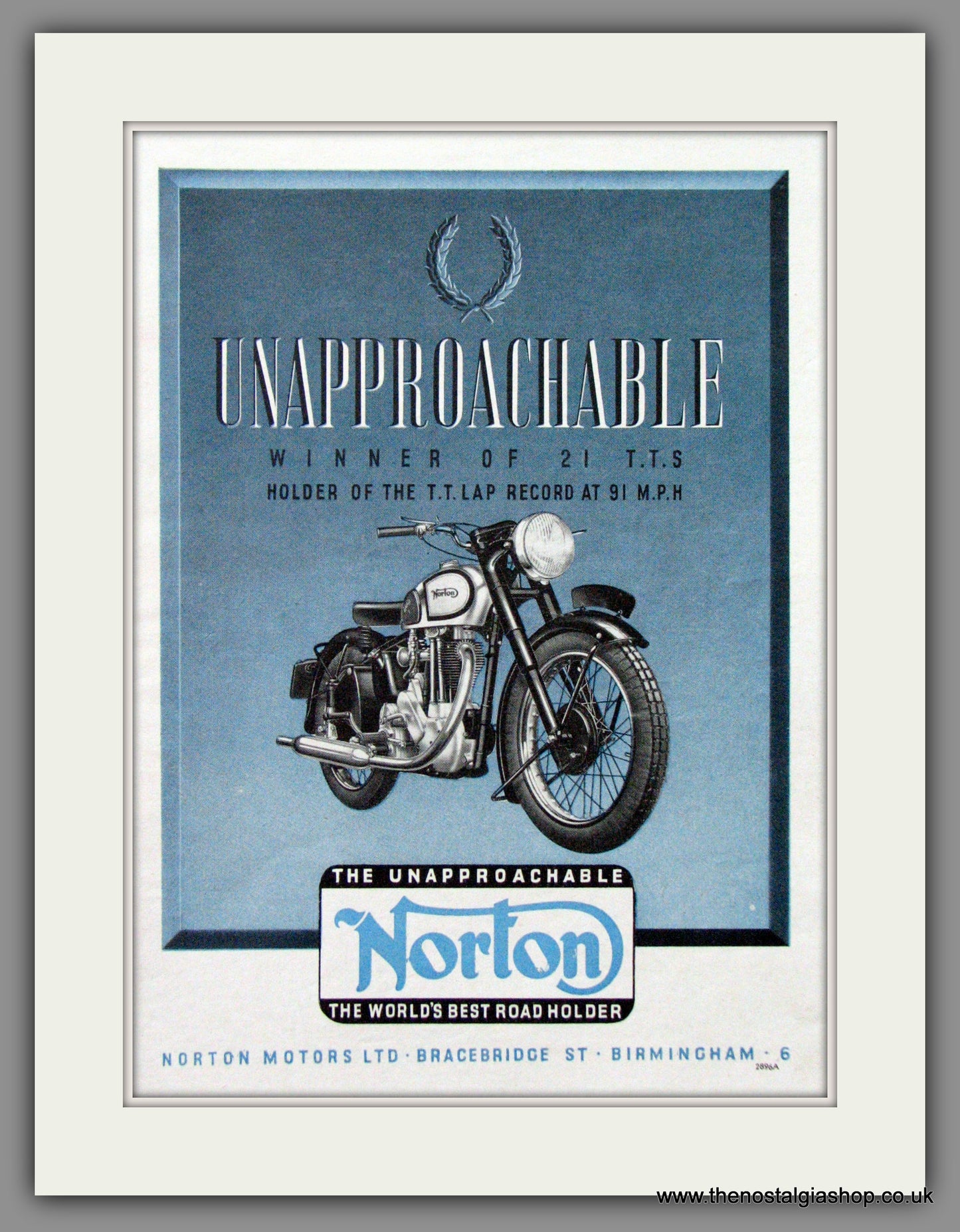 Norton TT Lap Record Holder. Original Advert 1948 (ref AD51977)
