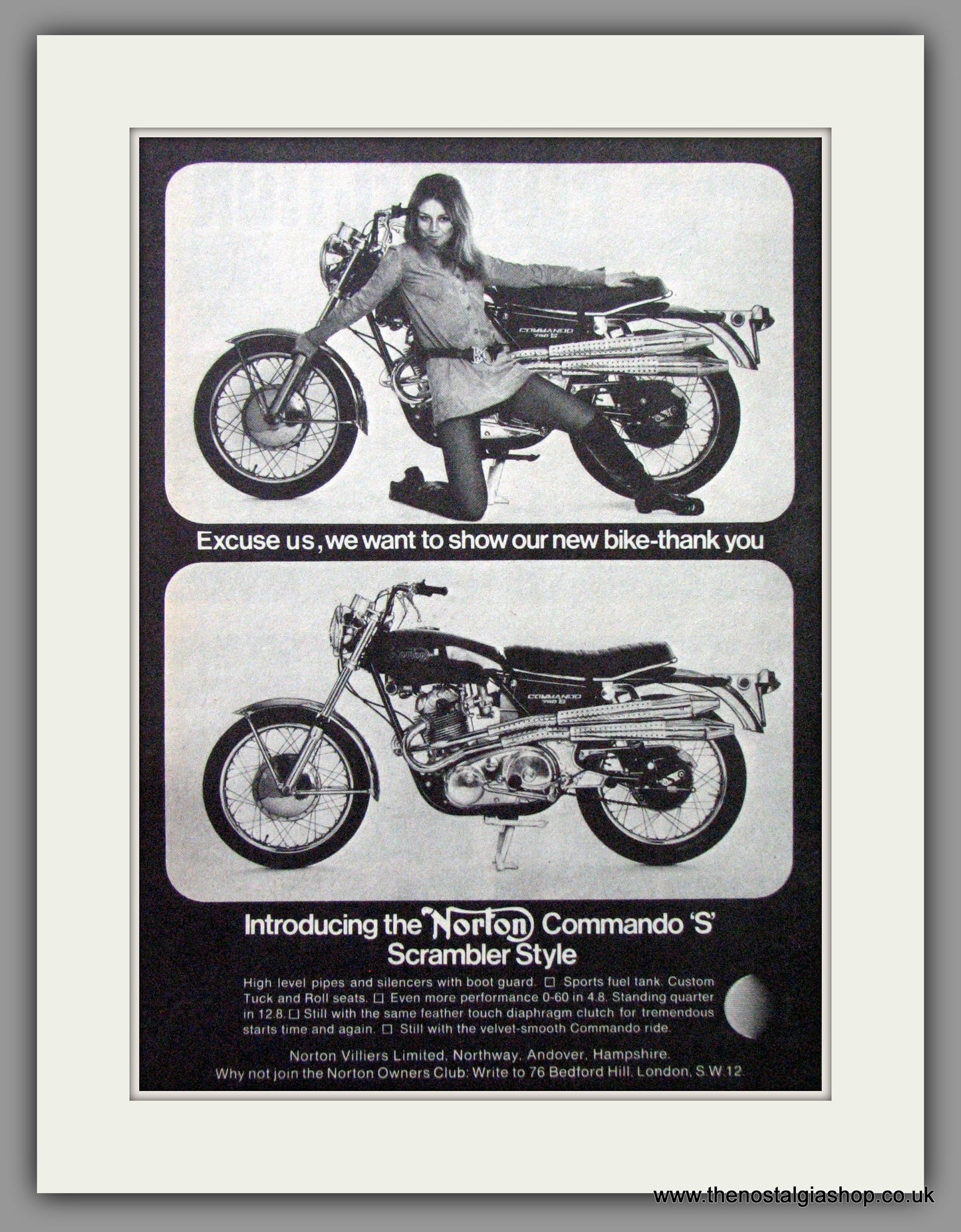Norton Commando S. Original Advert 1969 (ref AD51979)