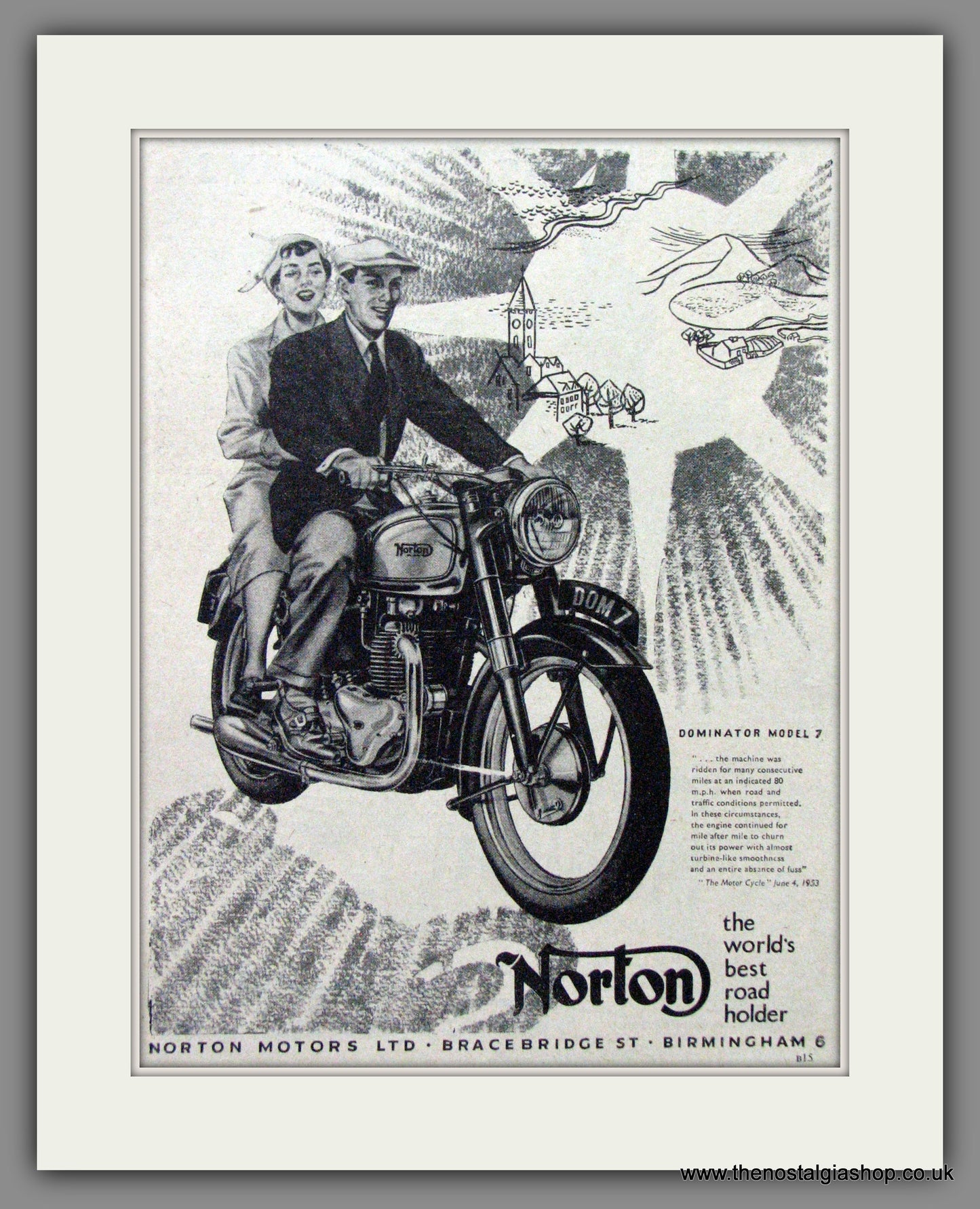 Norton Dominator Model 7. Original Advert 1954 (ref AD51980)