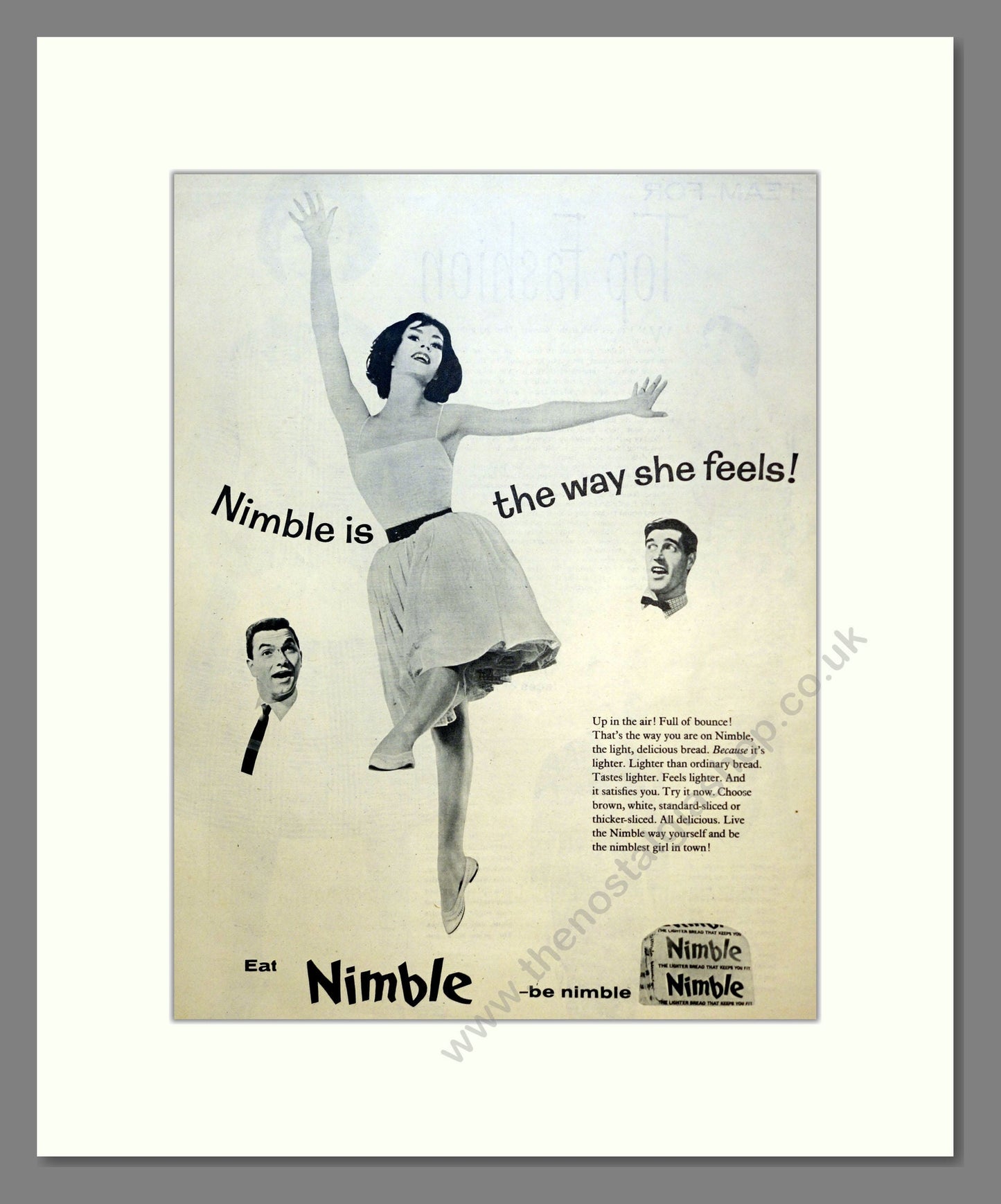 Nimble Bread. Vintage Advert 1961 (ref AD301441)