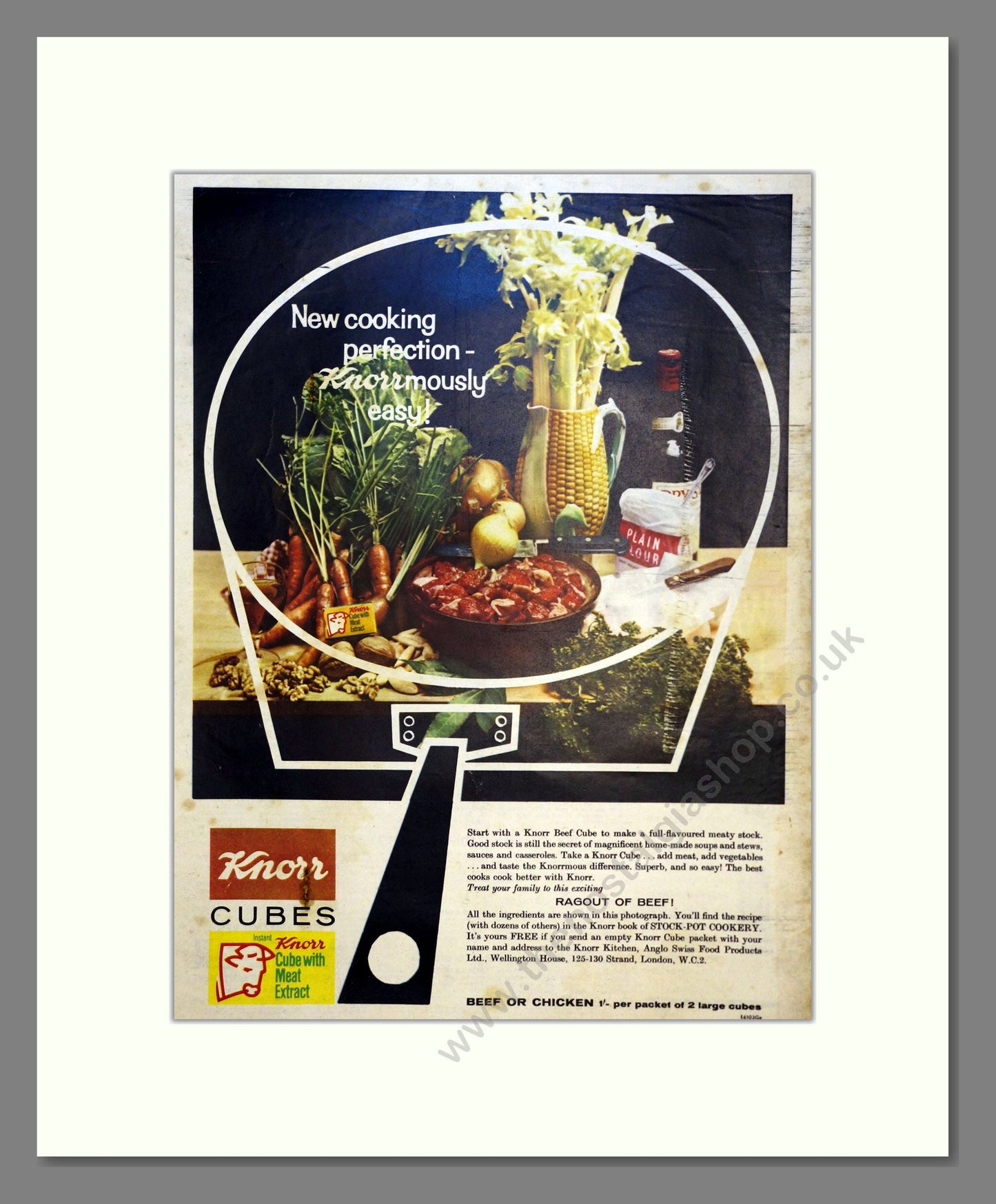 Knorr Stock Cubes. Vintage Advert 1961 (ref AD301465)