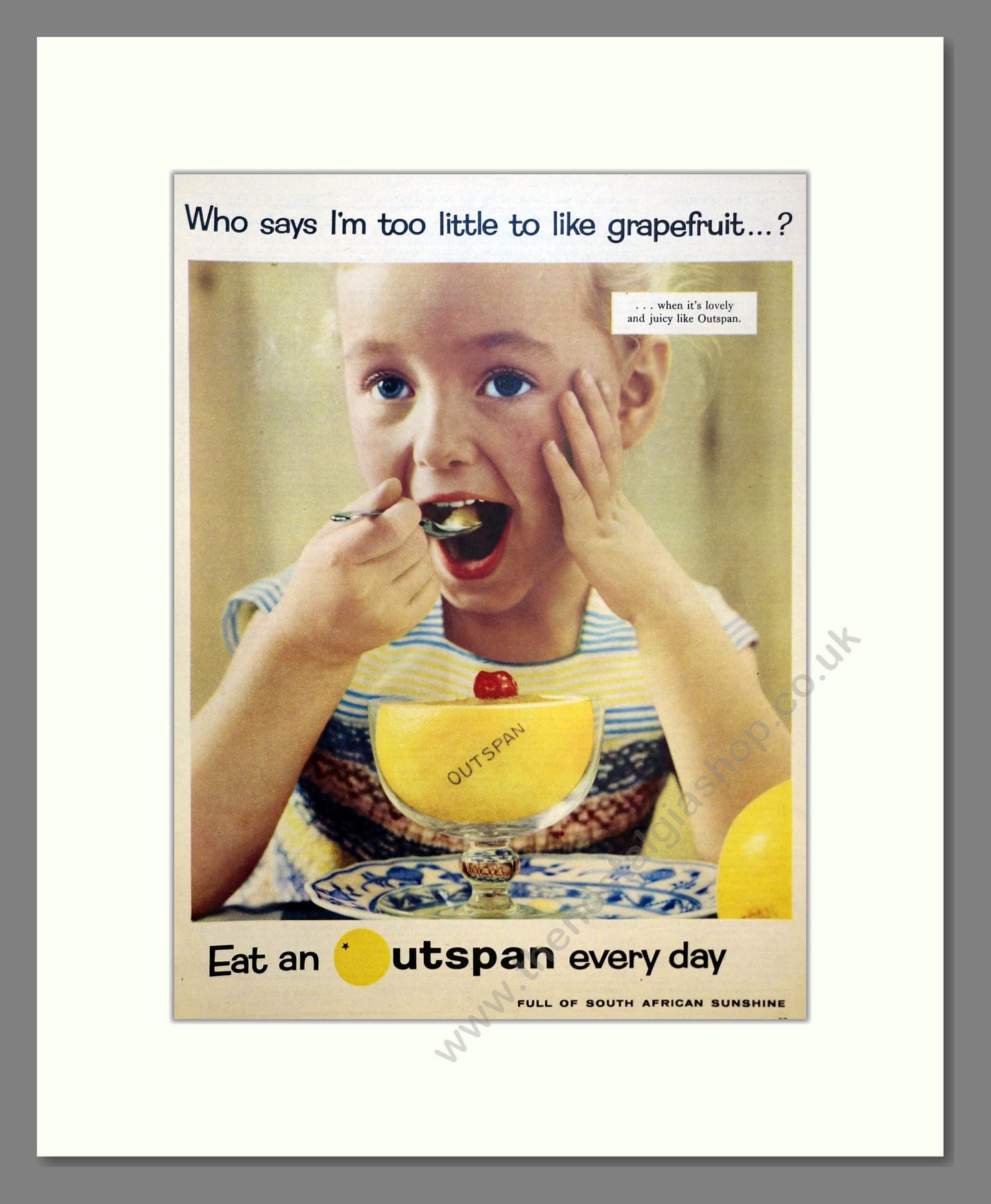 Outspan Grapefruit. Vintage Advert 1958 (ref AD301638)