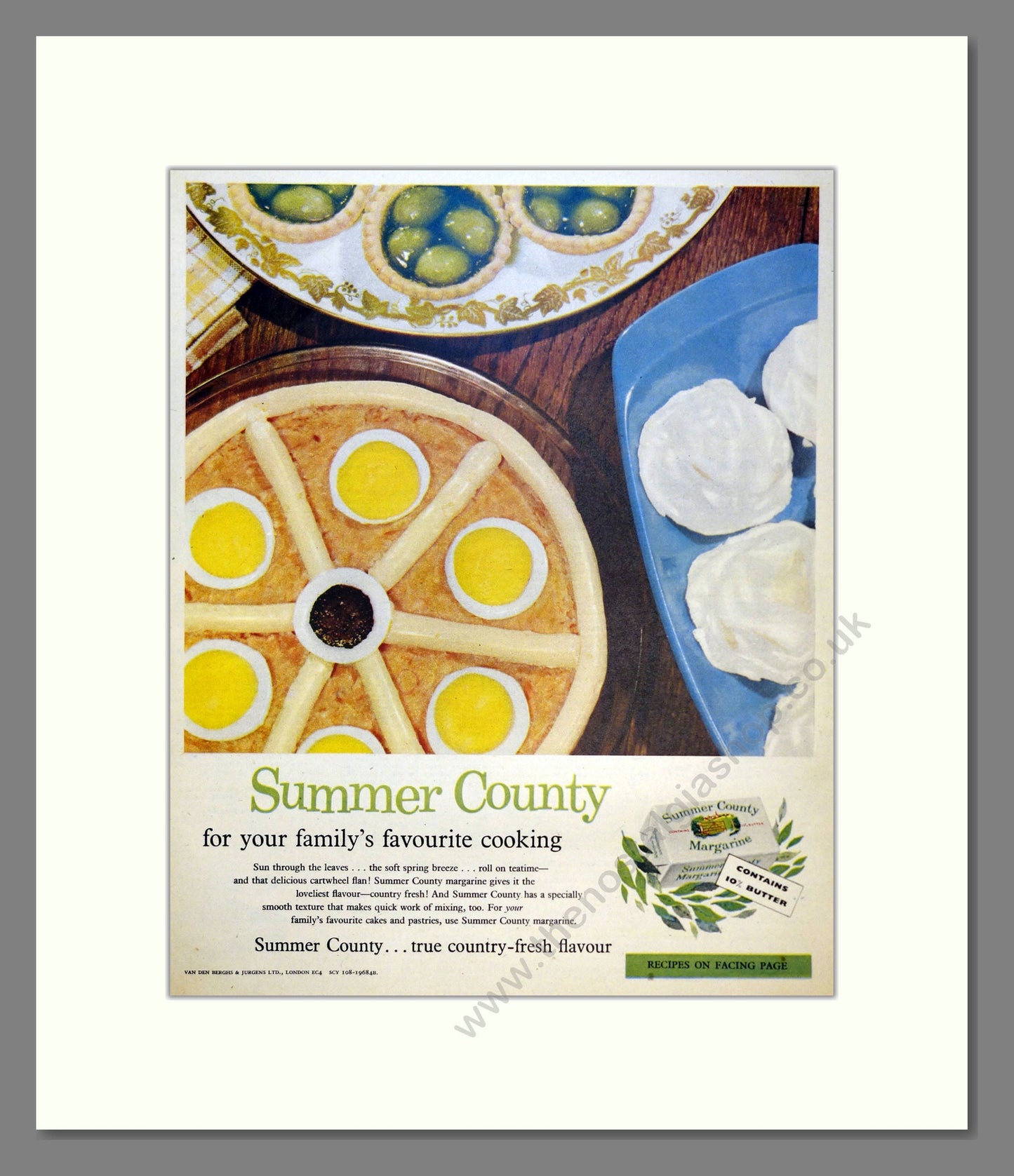 Summer County Margarine. Vintage Advert 1960 (ref AD301650)