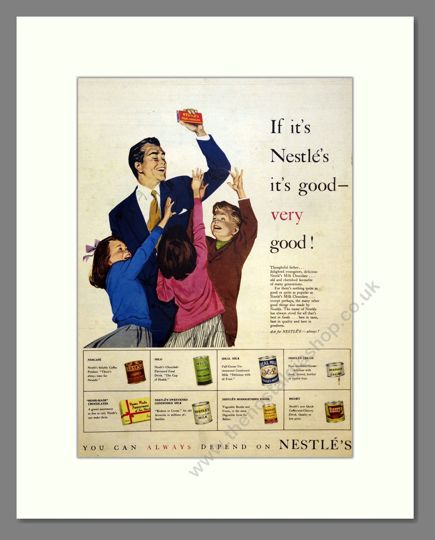 Nestle's Foods. Vintage Advert 1954 (ref AD301677)