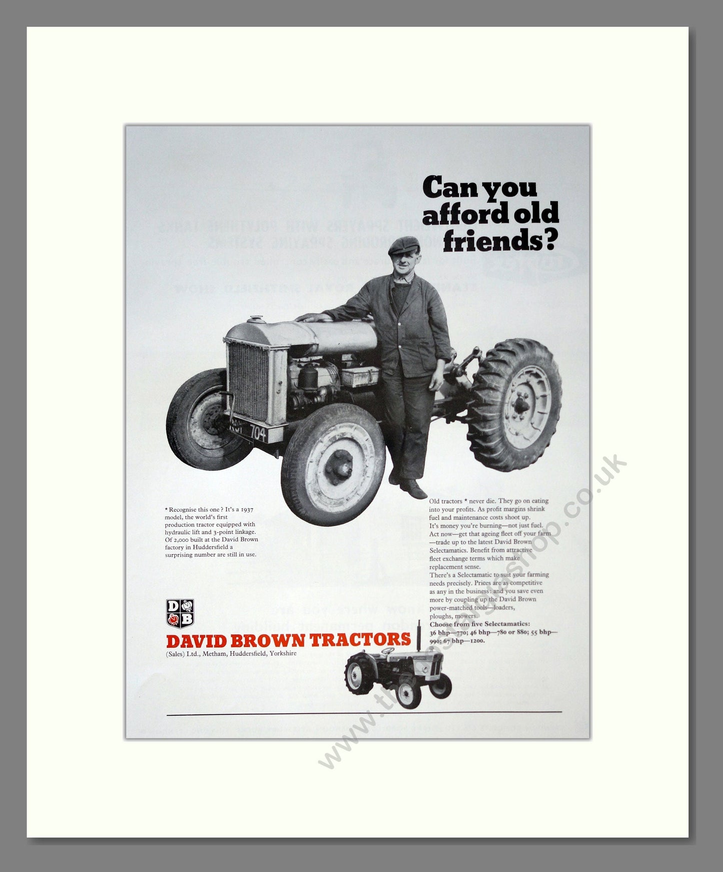 David Brown Tractors. Vintage Advert (ref AD301789)