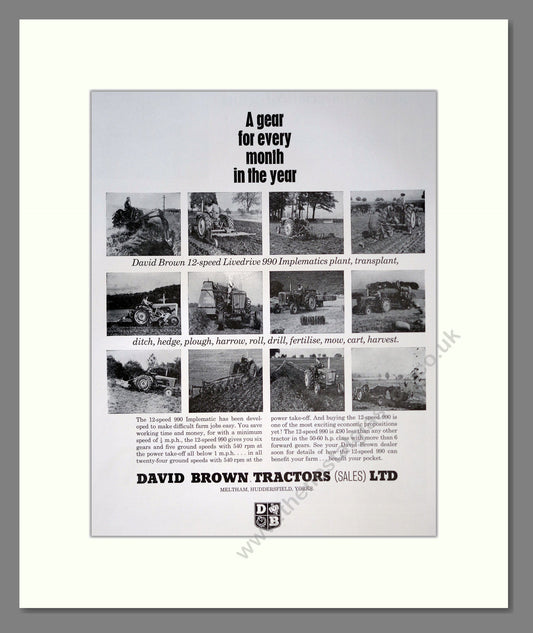 David Brown Tractors. Vintage Advert (ref AD301791)