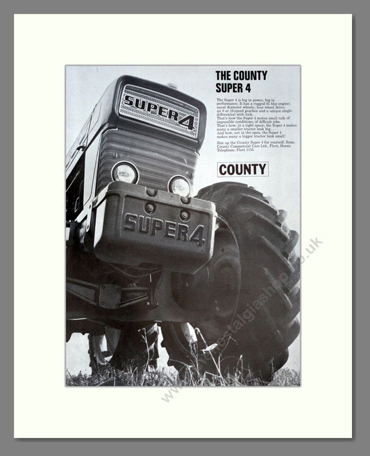 County Super 4 Tractor. Vintage Advert (ref AD301797)