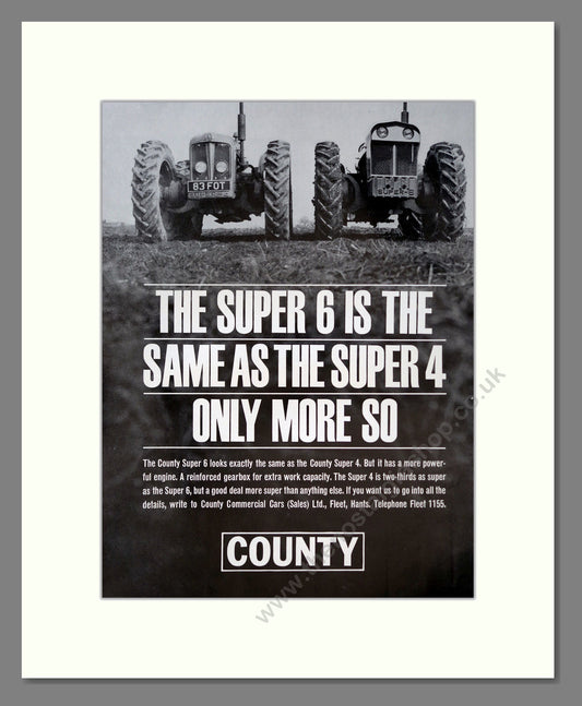 County Super 6 Tractor. Vintage Advert (ref AD301800)