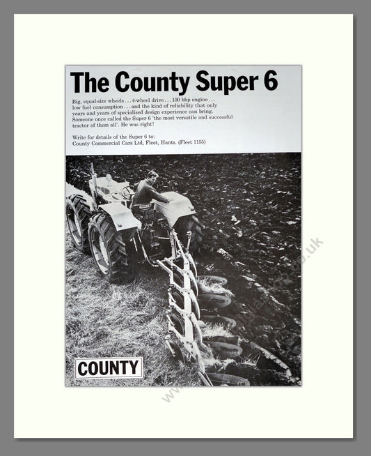 County Super 6 Tractor. Vintage Advert (ref AD301801)