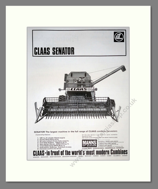 Claas Senator. Vintage Advert (ref AD301818)