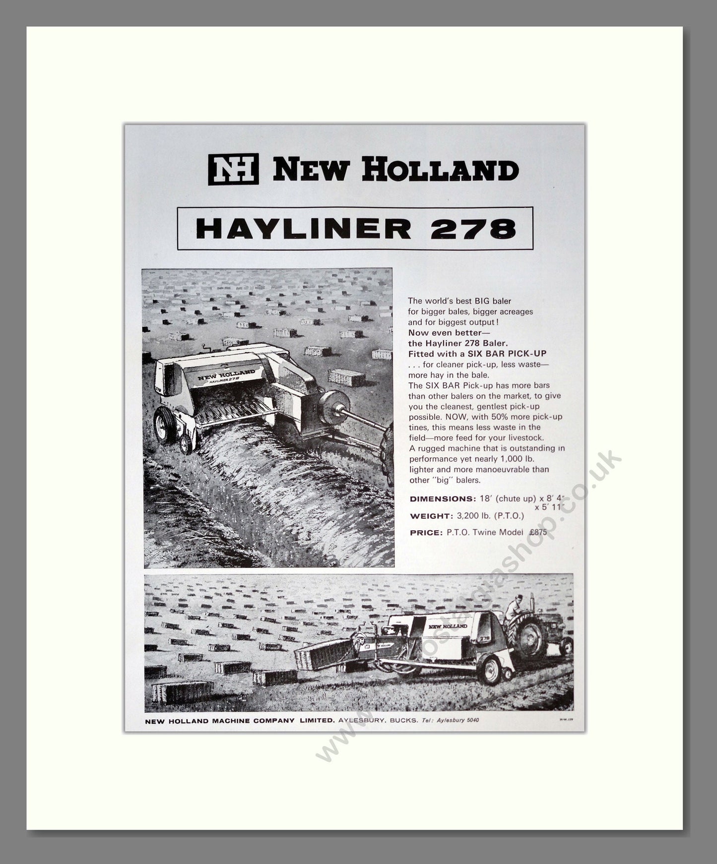 New Holland Hayliner. Vintage Advert (ref AD301827)