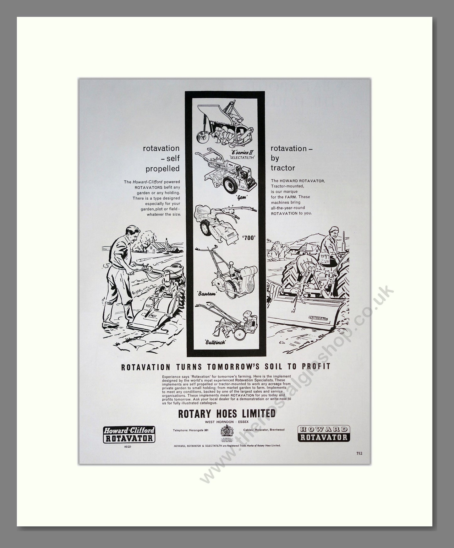 Rotary Hoes Limited. Vintage Advert (ref AD301834)