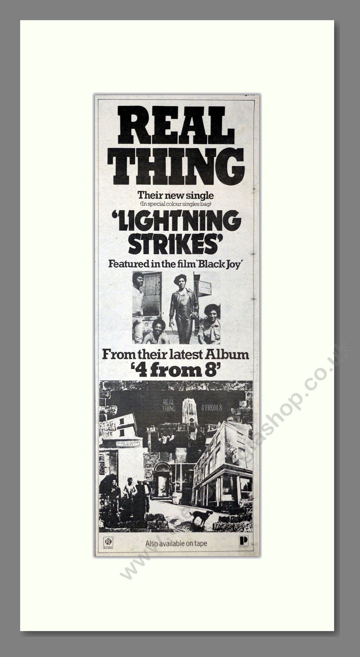 Real Thing - Lightning Strikes. Vintage Advert 1977 (ref AD201101)