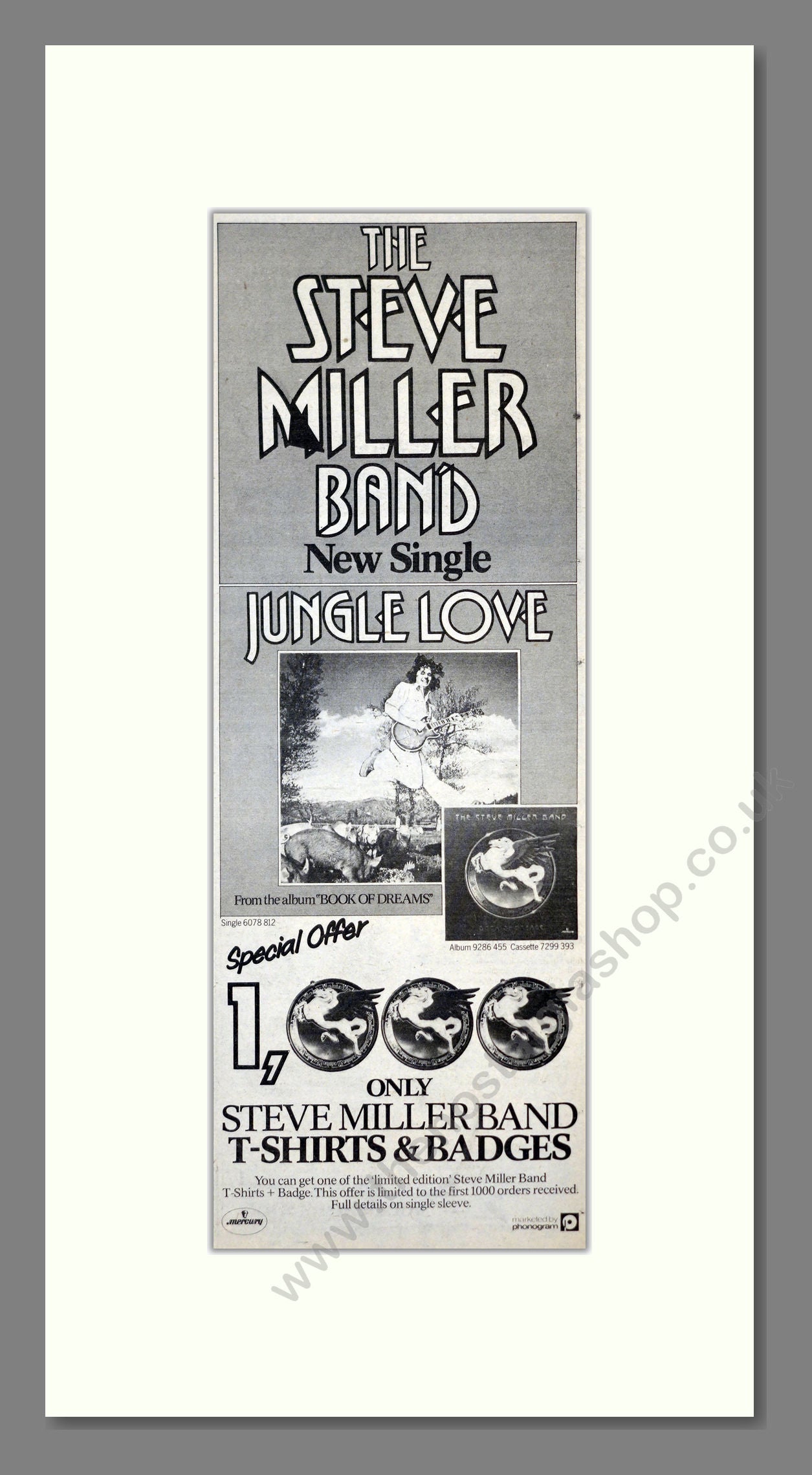 Steve Miller Band - Jungle Love. Vintage Advert 1977 (ref AD201199)