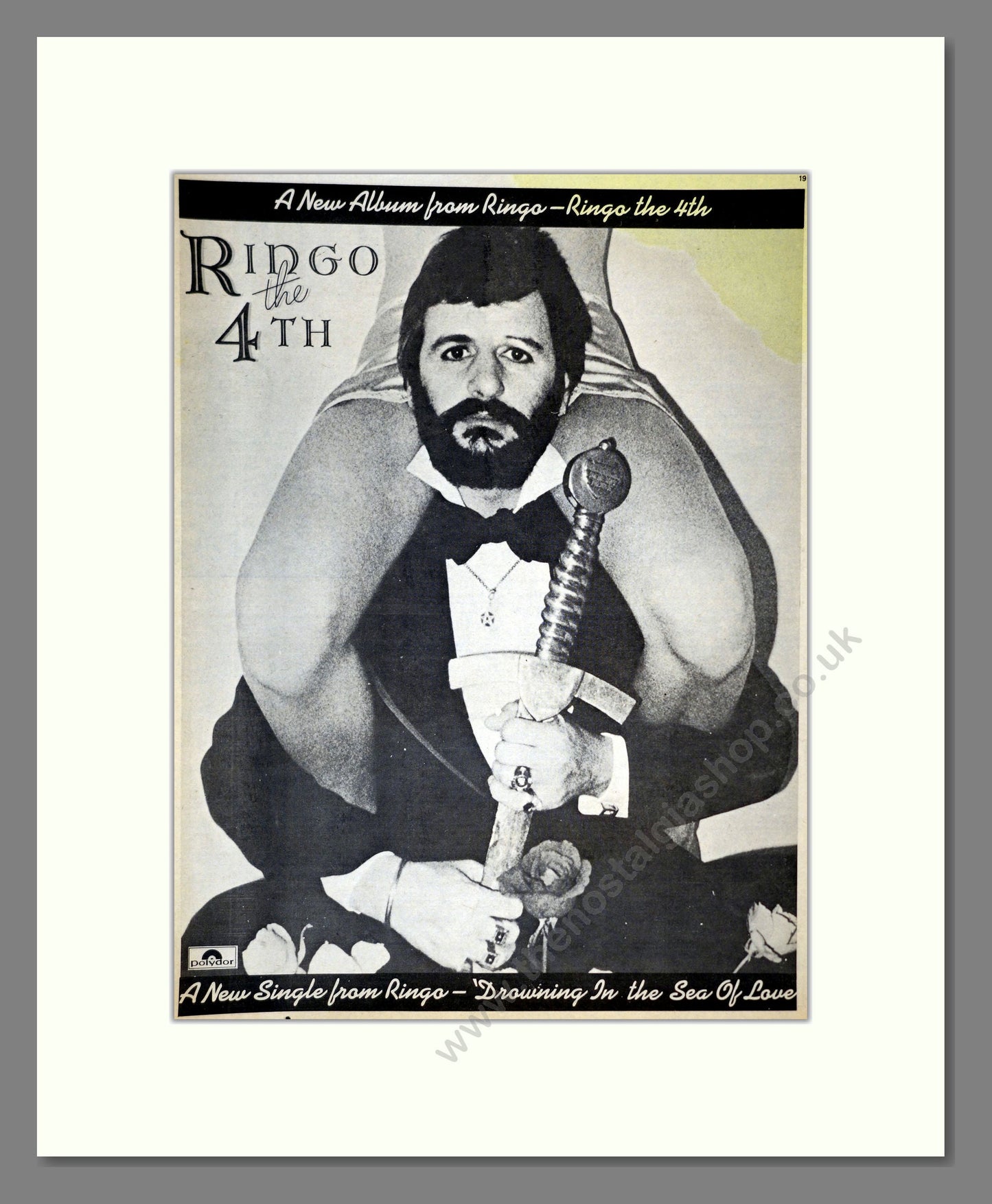 Ringo Starr - Ringo The 4th. Vintage Advert 1977 (ref AD17277)
